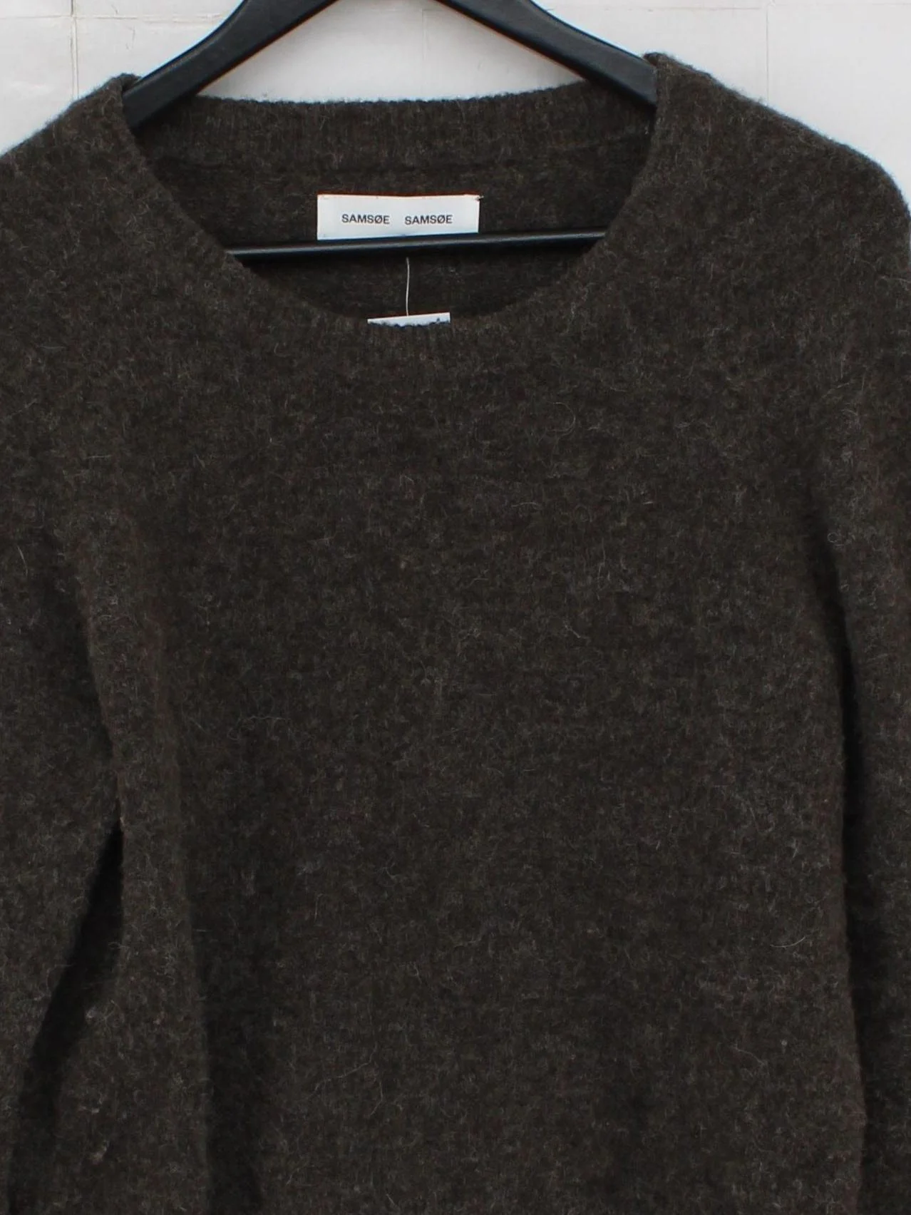 Samsøe & Samsøe Women's Jumper S Brown Wool with Polyester, Elastane Pullover - Image 3
