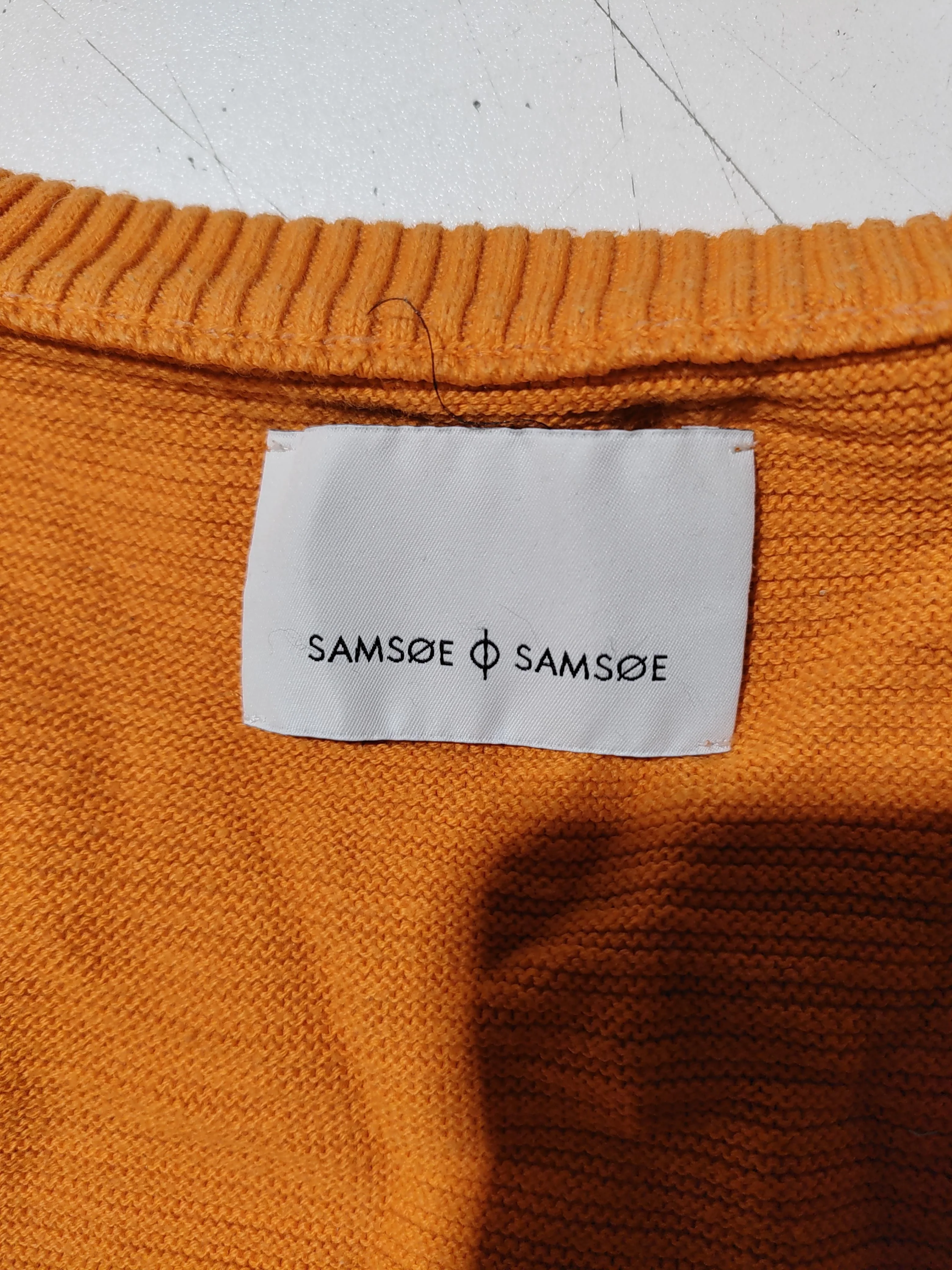 Samsøe & Samsøe Women's Jumper S Orange 100% Cotton Round Neck Pullover - Image 5