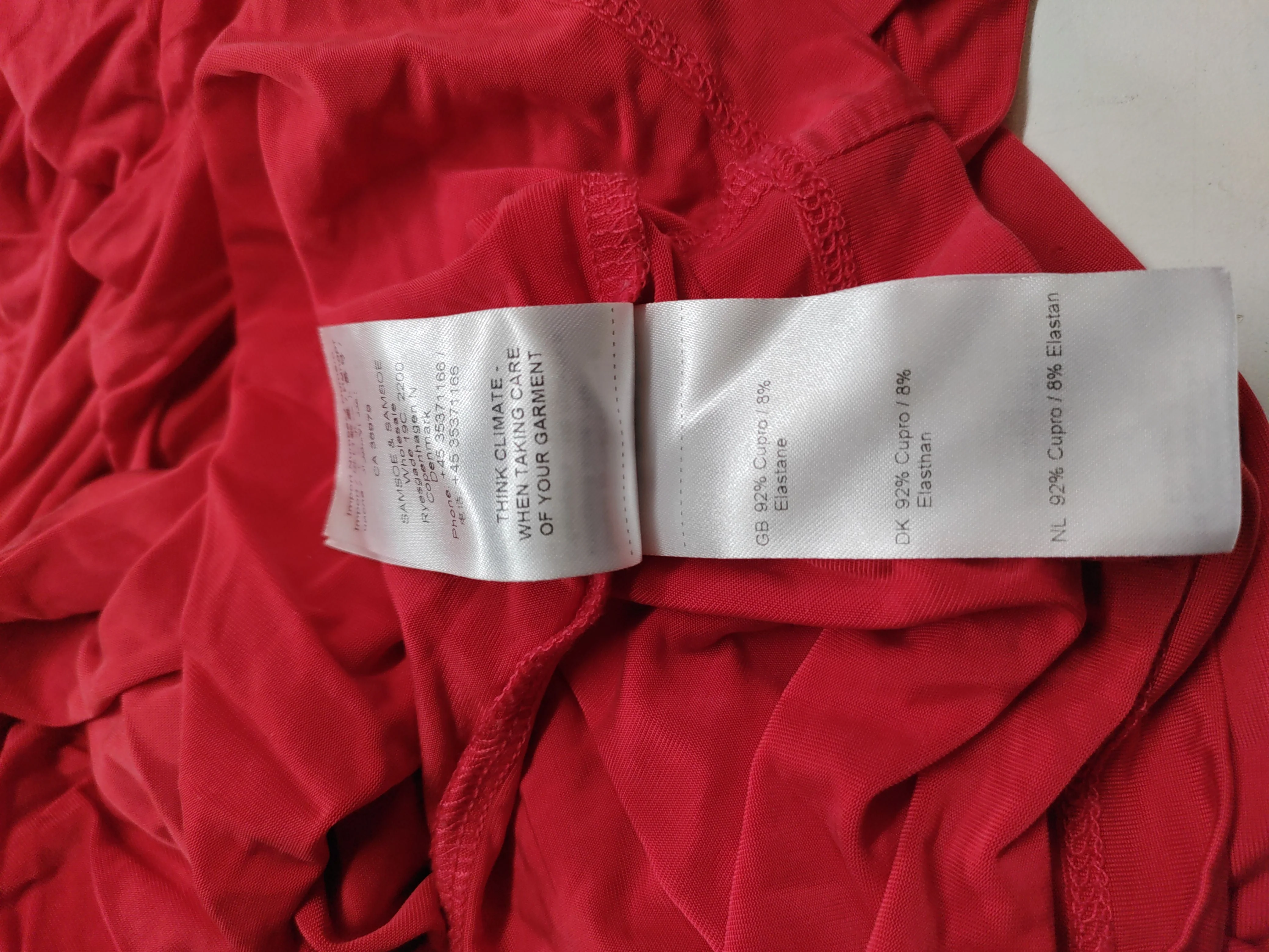 Samsøe & Samsøe Women's T-Shirt M Red Other with Elastane Basic - Image 6