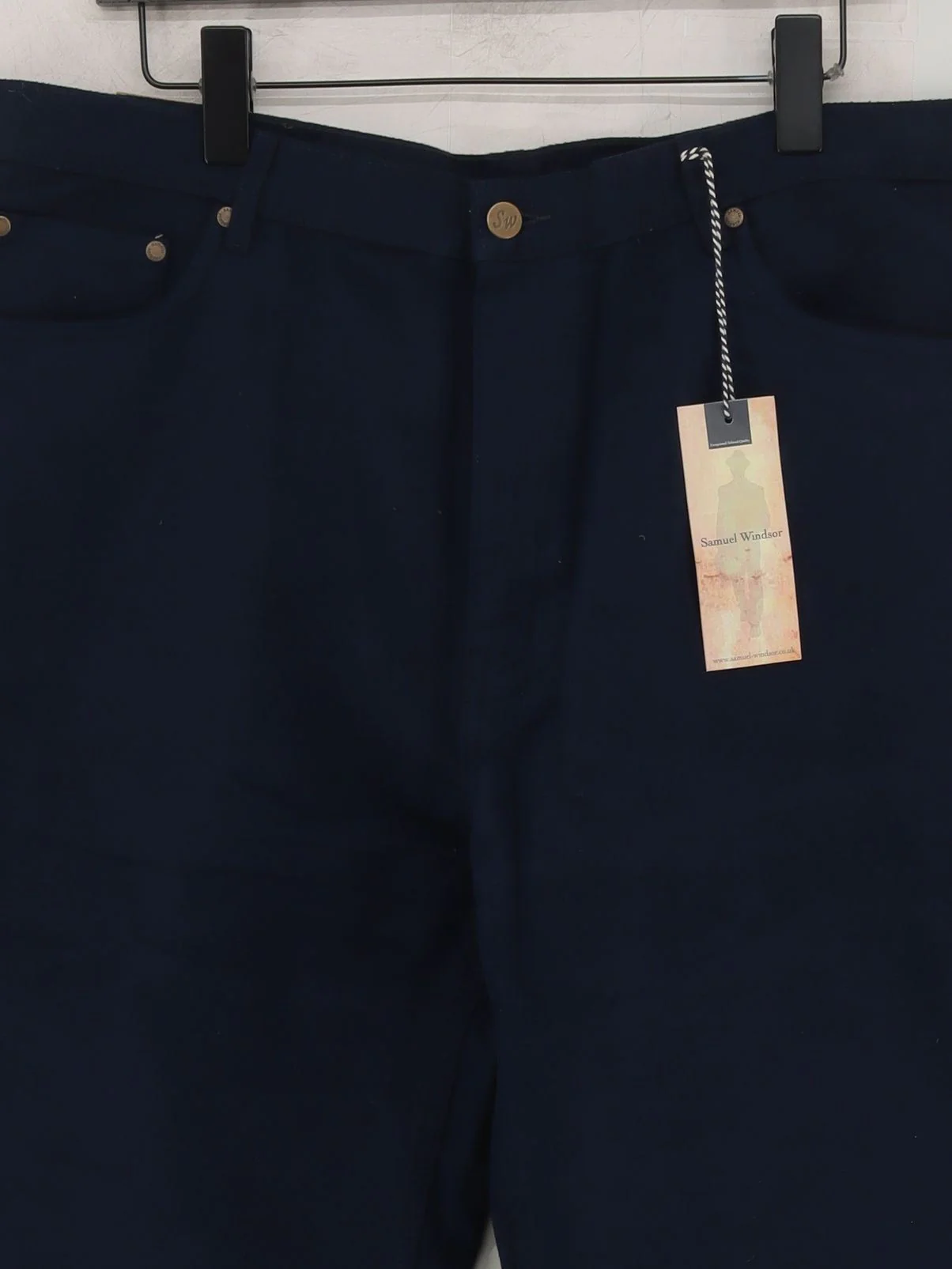Samuel Windsor Men's Trousers L Blue 100% Cotton Straight Chino - Image 3