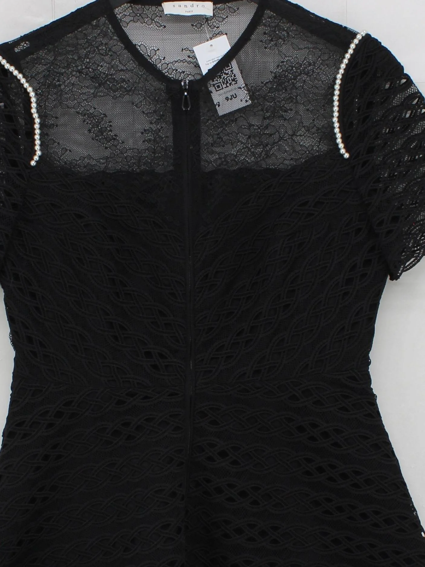 Sandro A-Line Mini Dress in Black - Image 3