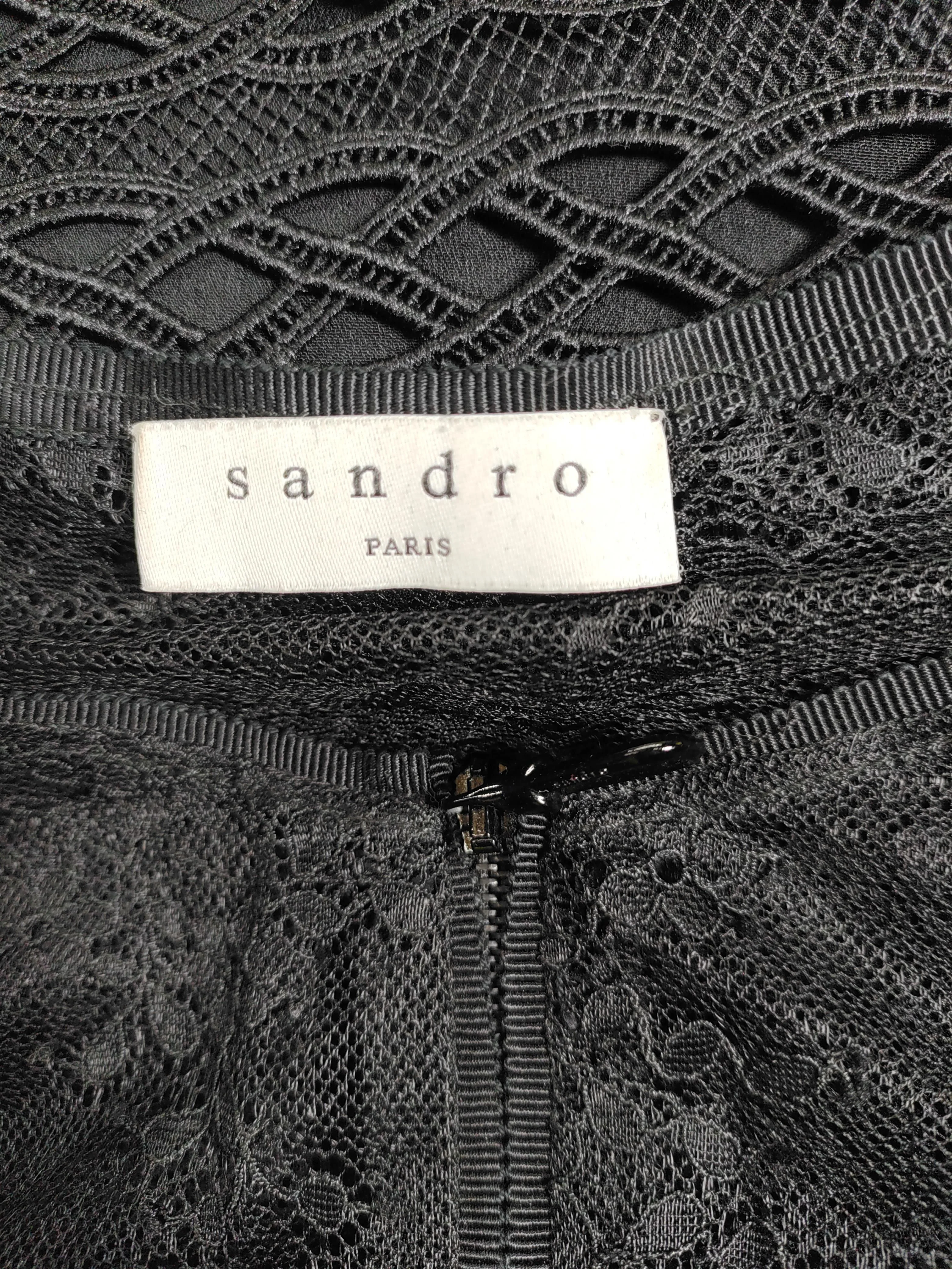Sandro A-Line Mini Dress in Black - Image 5