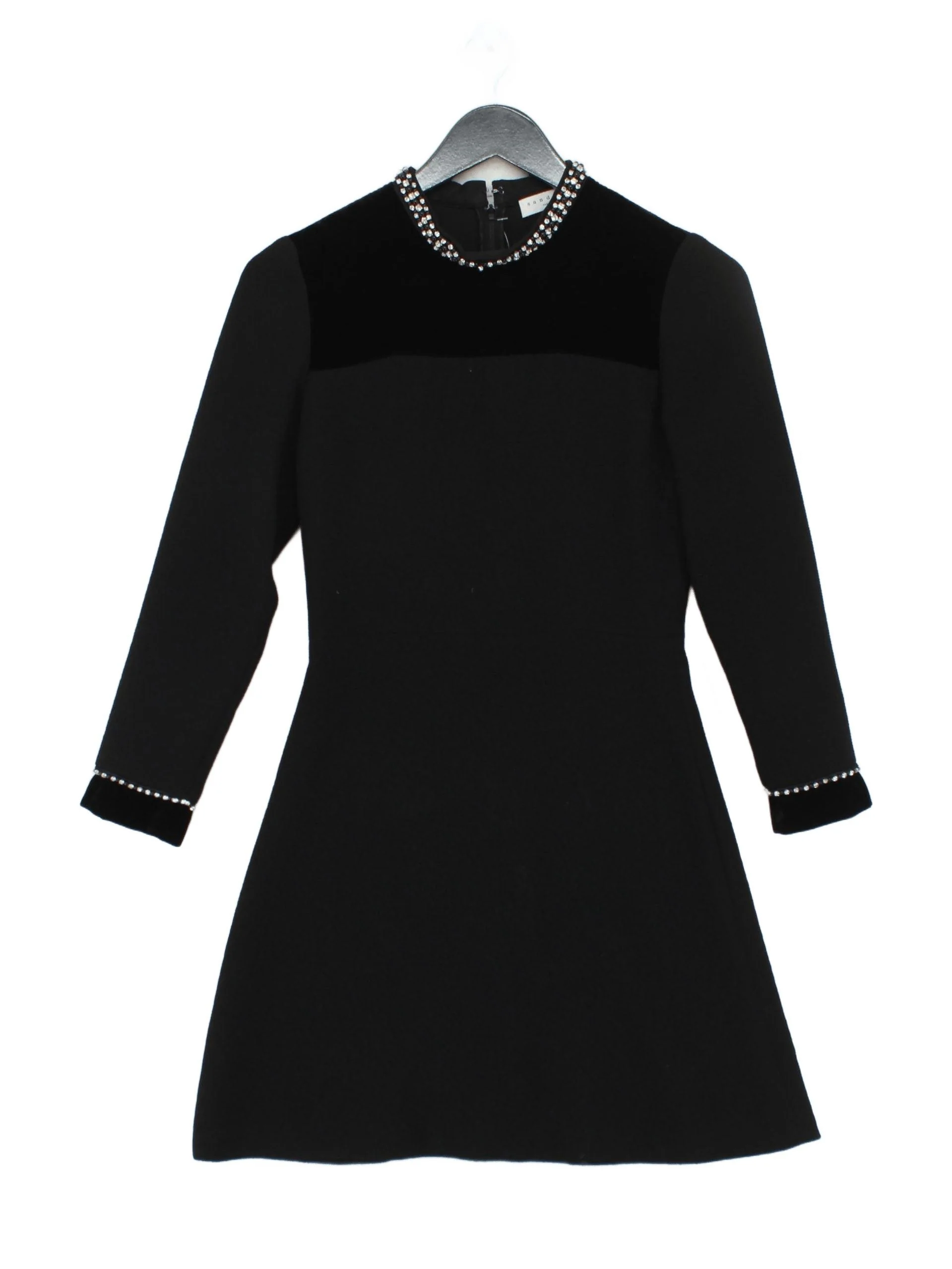 Sandro A-Line Mini Dress in Black