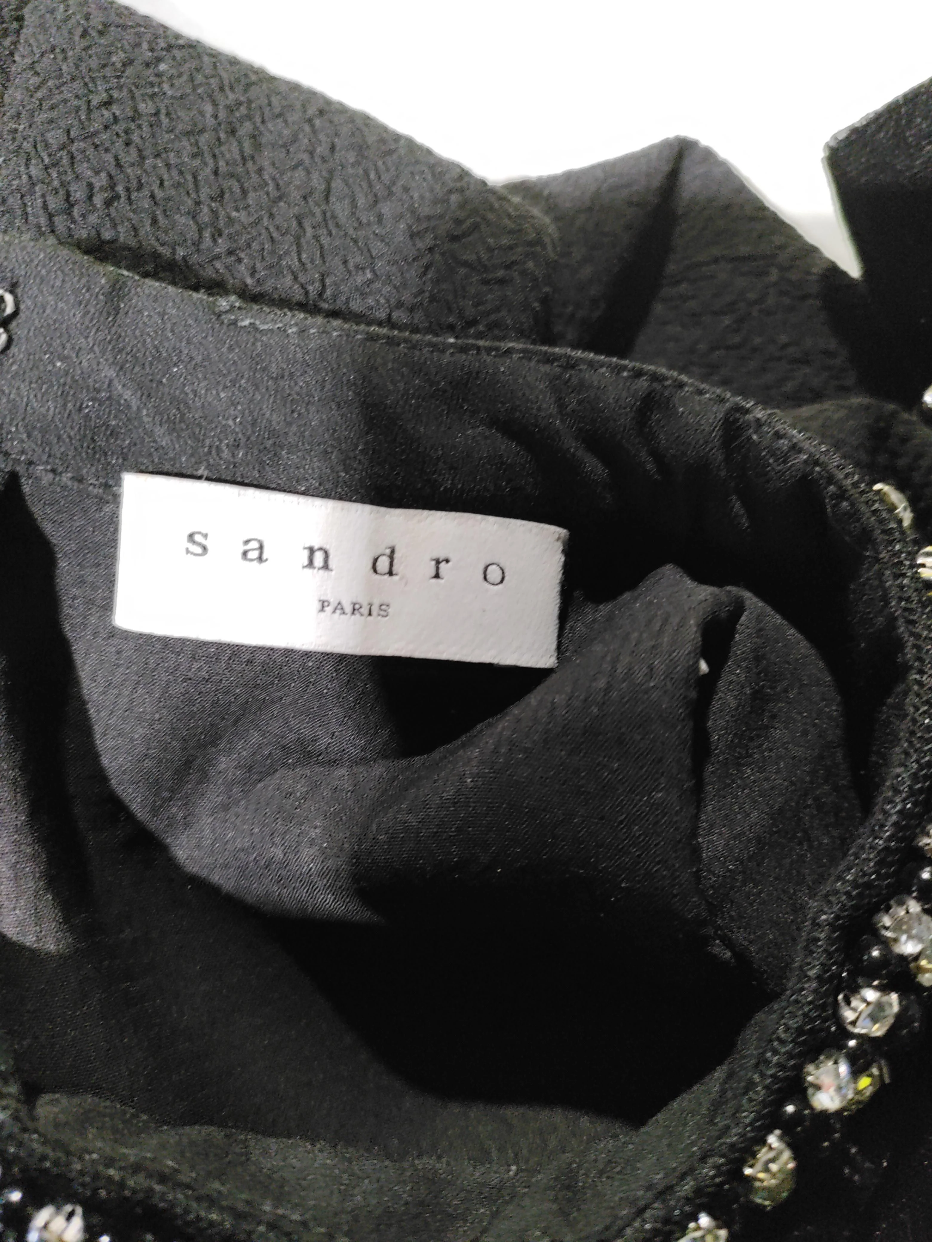 Sandro A-Line Mini Dress in Black - Image 5
