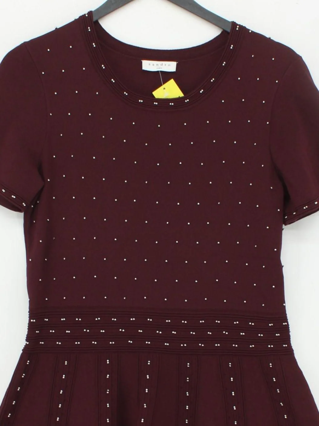 Sandro A-Line Mini Dress in Brown - Image 3