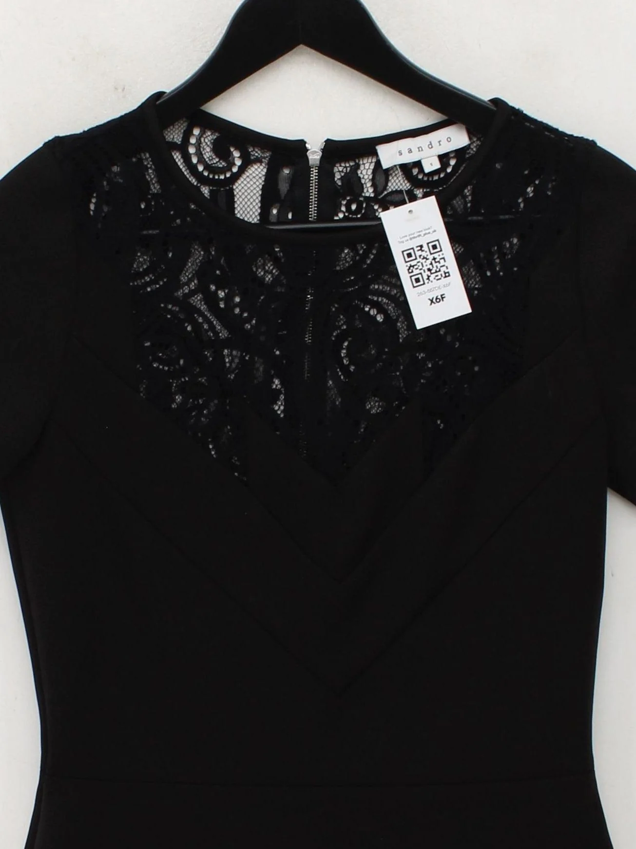 Sandro Bodycon Mini Dress UK10 in Black - Image 3