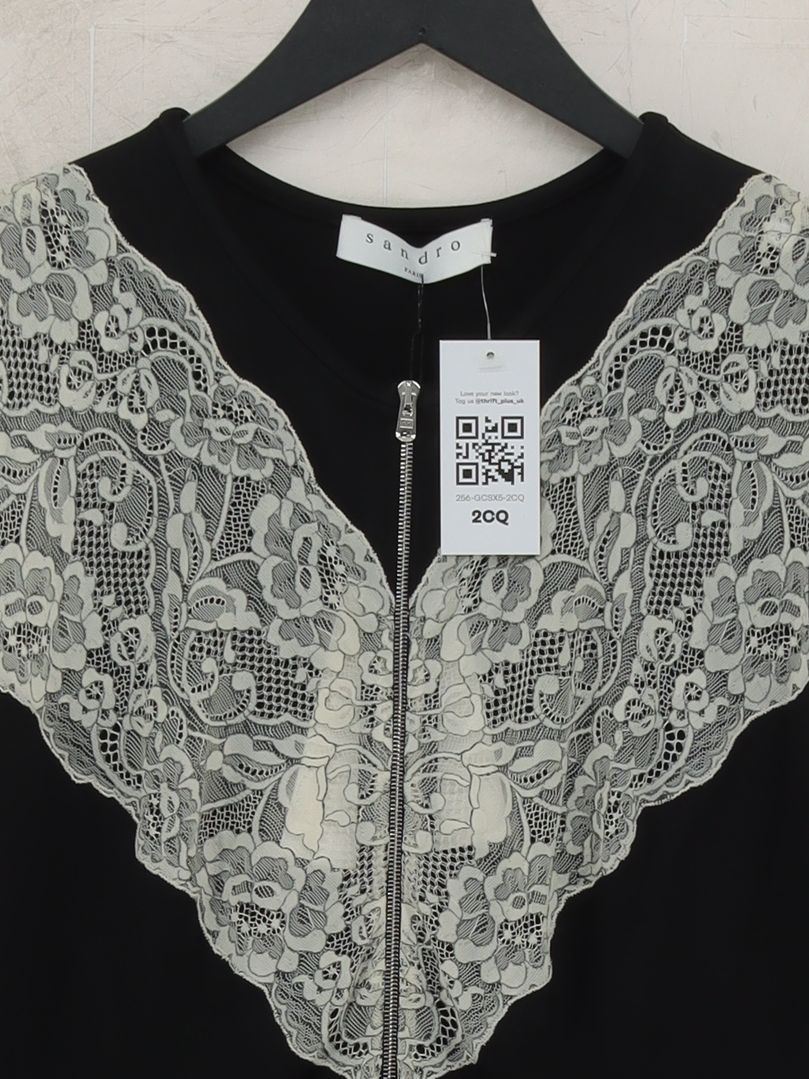 Sandro Mini Dress M in Black - Image 3