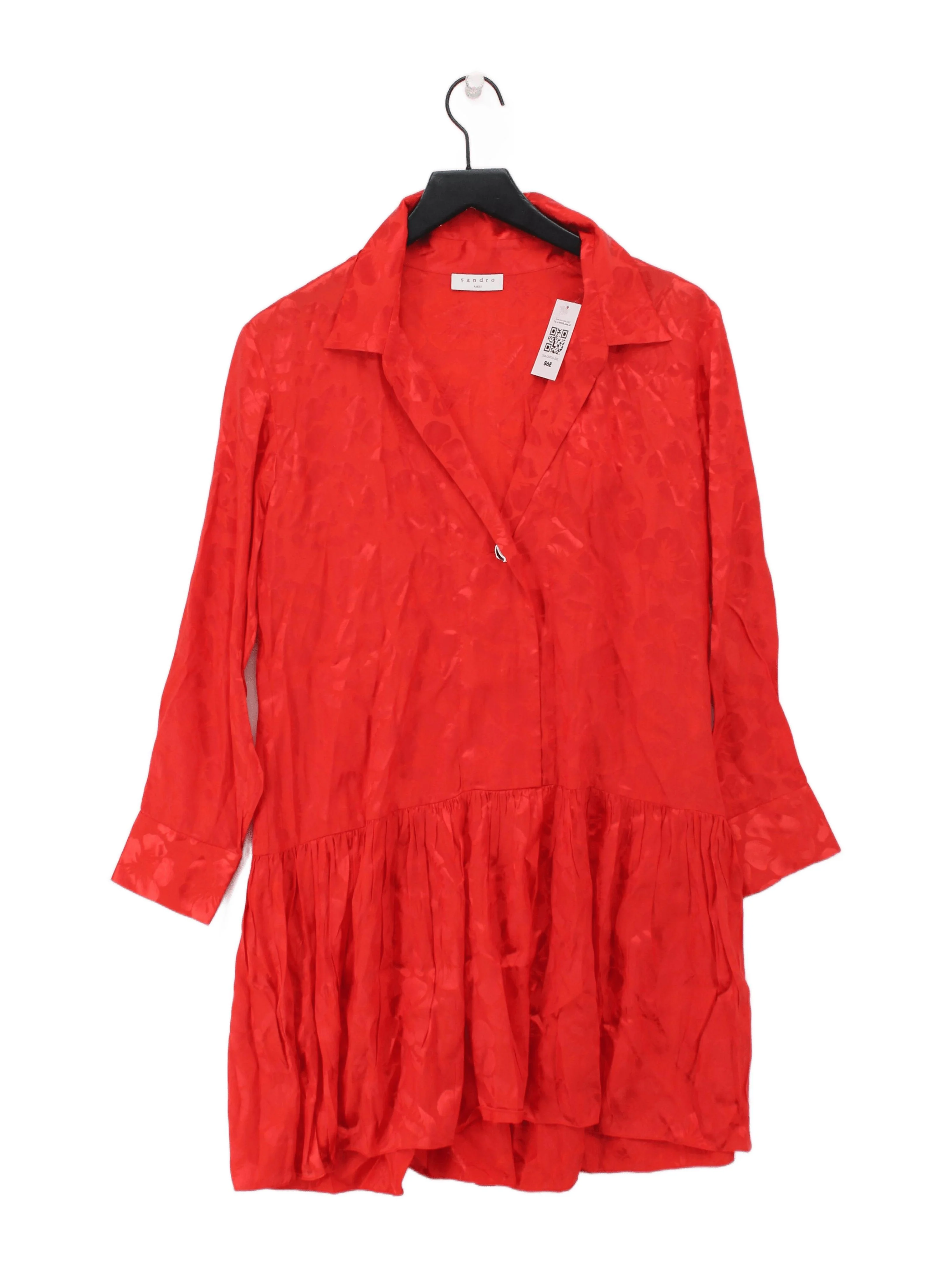 Sandro Shirt Mini Dress S in Red