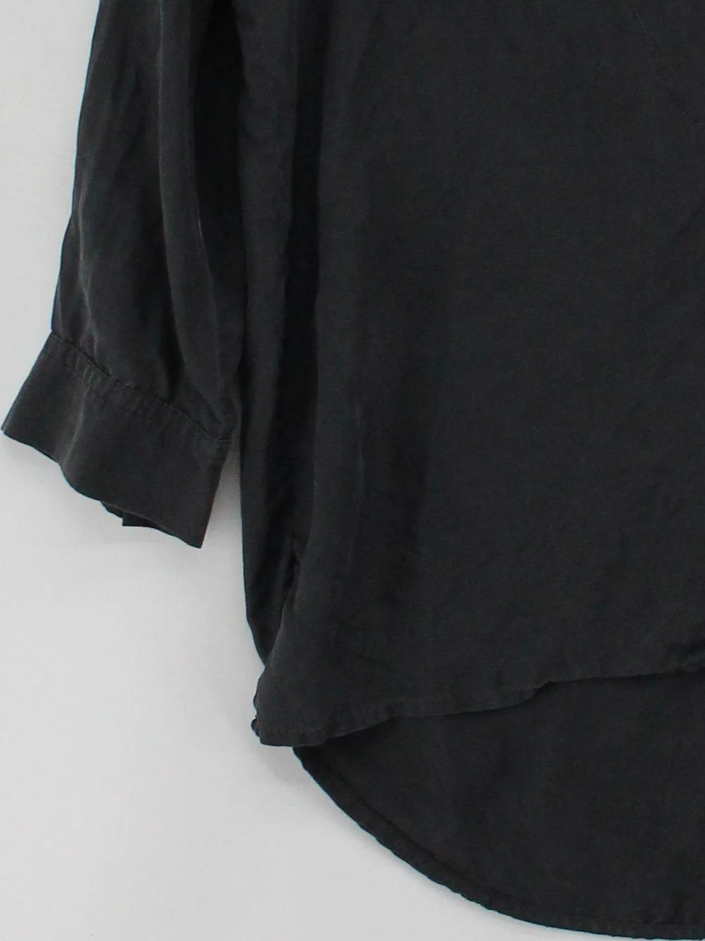Sandro Women's Blouse M Black 100% Other 3/4 Sleeve V-Neck Basic - Image 4
