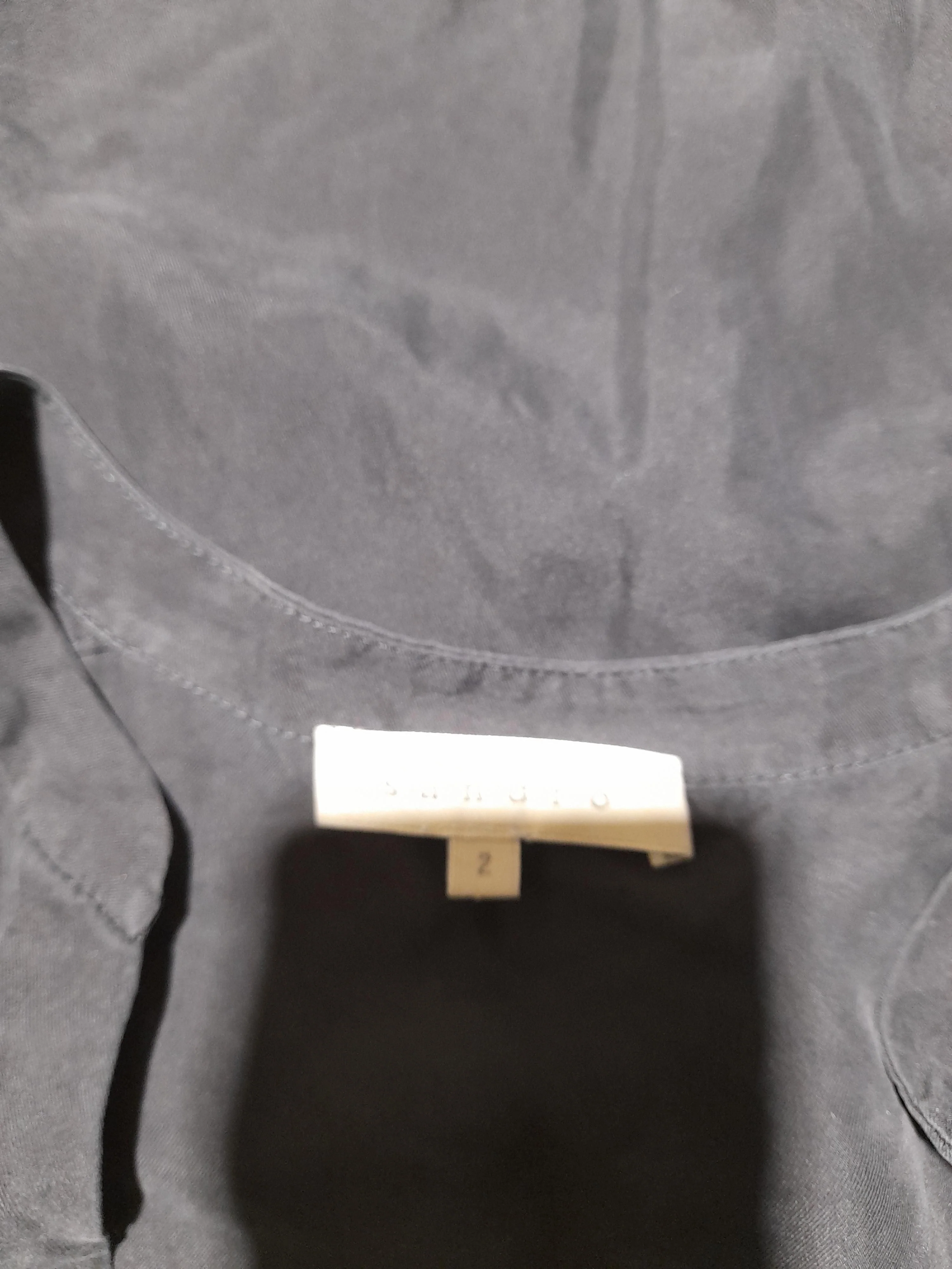 Sandro Women's Blouse M Black 100% Other 3/4 Sleeve V-Neck Basic - Image 5