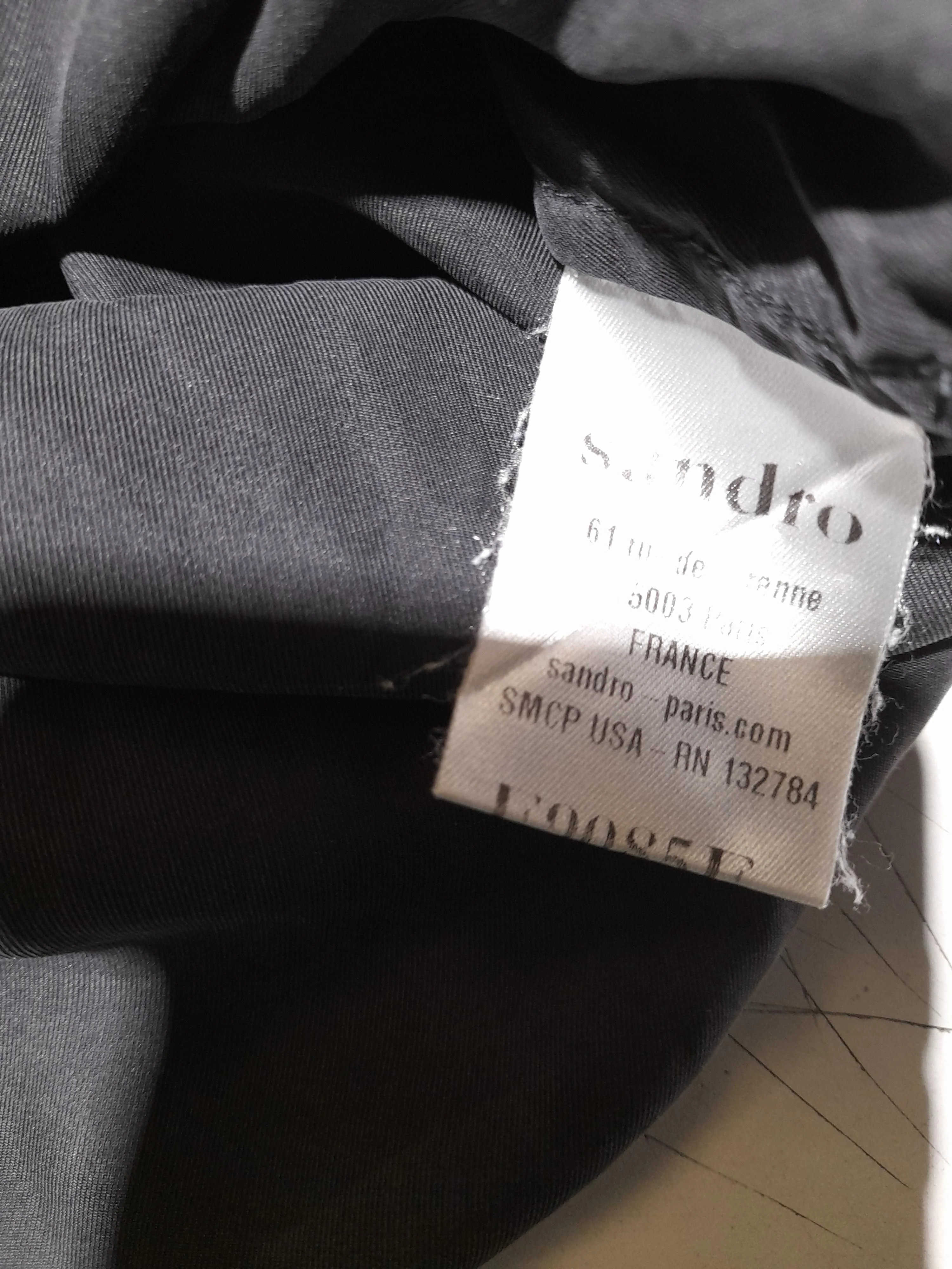 Sandro Women's Blouse M Black 100% Other 3/4 Sleeve V-Neck Basic - Image 6