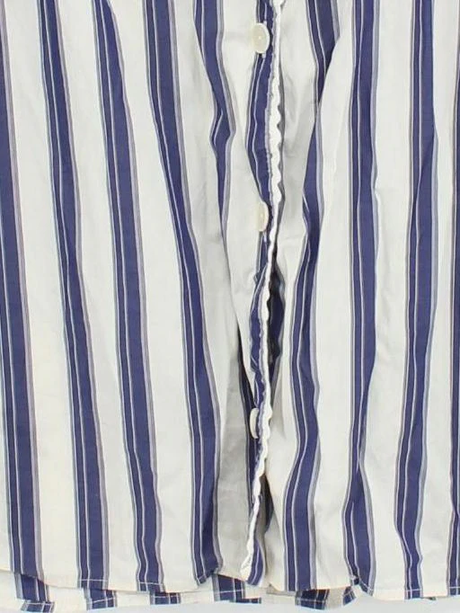 Sandro Women's Blouse S Multi Striped 100% Cotton 3/4 Sleeve Collared Basic - Image 4