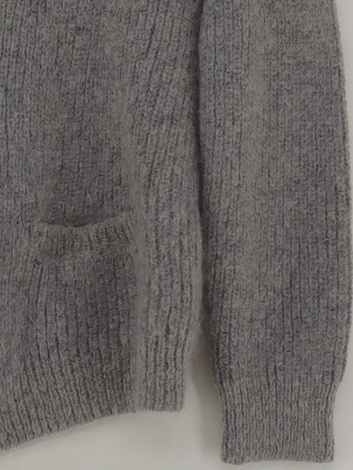 Sandro Women's Cardigan L Grey Mohair with Polyamide, Wool V-Neck Cardigan - Image 4