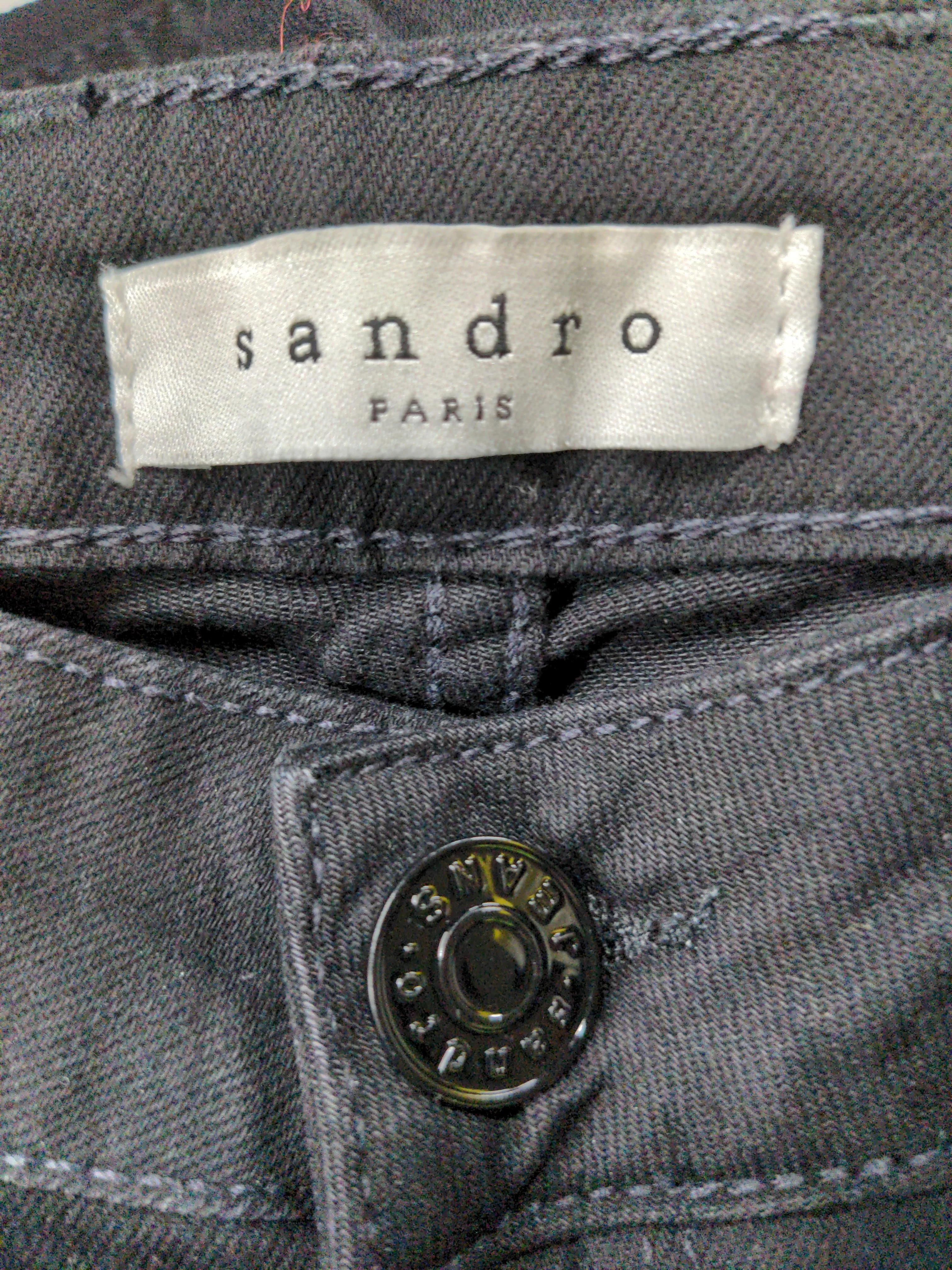 Sandro Women's Jeans UK 10 Black Cotton with Elastane Flared - Image 5