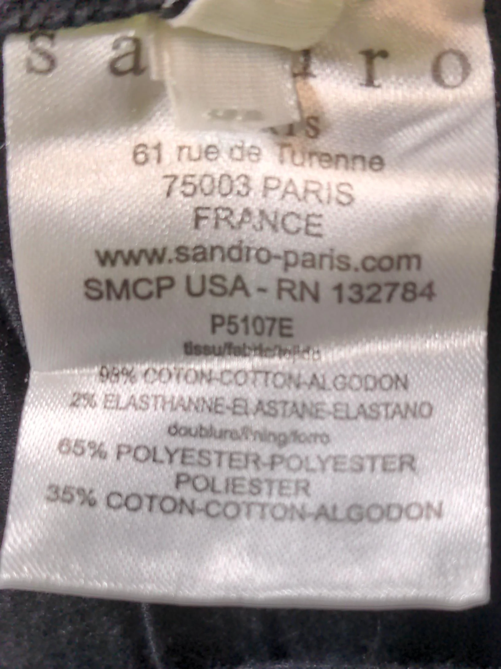 Sandro Women's Jeans UK 10 Black Cotton with Elastane Flared - Image 6