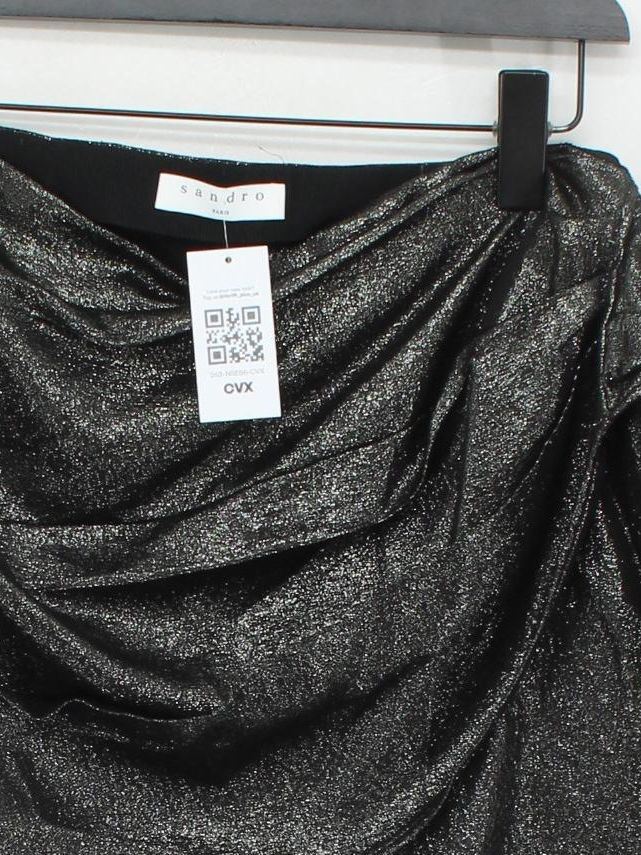 Sandro Women's Mini Skirt UK 12 Black 100% Other Short Mini - Image 3