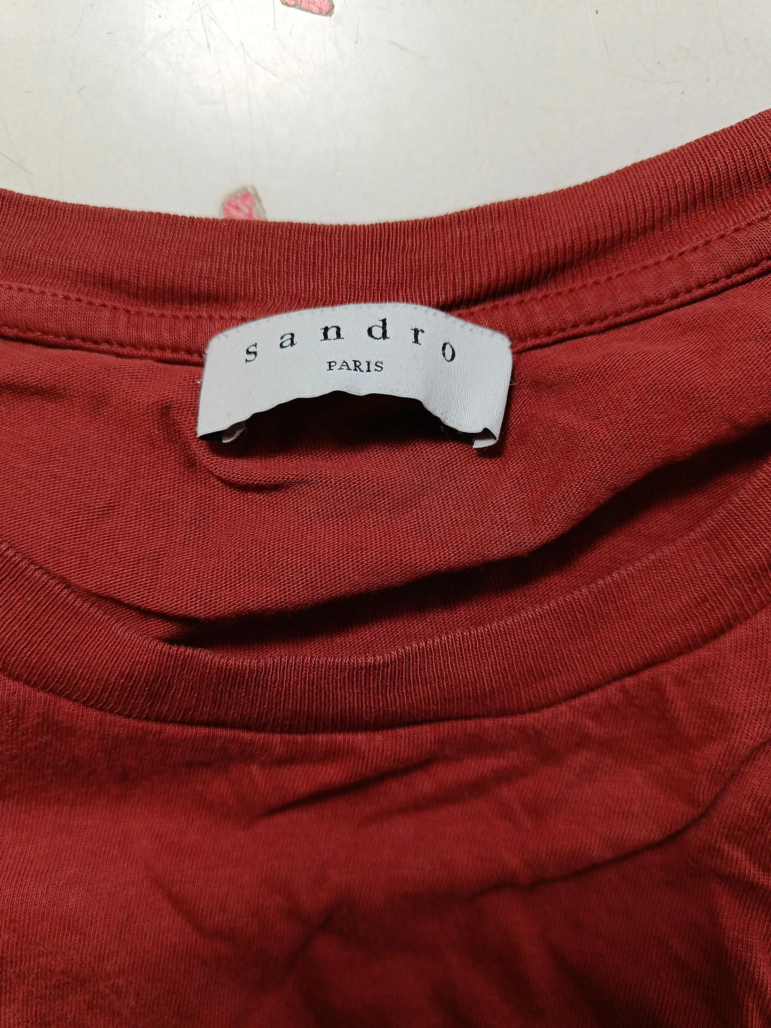 Sandro Women's T-Shirt S Red Cotton with Polyamide Basic - Image 6