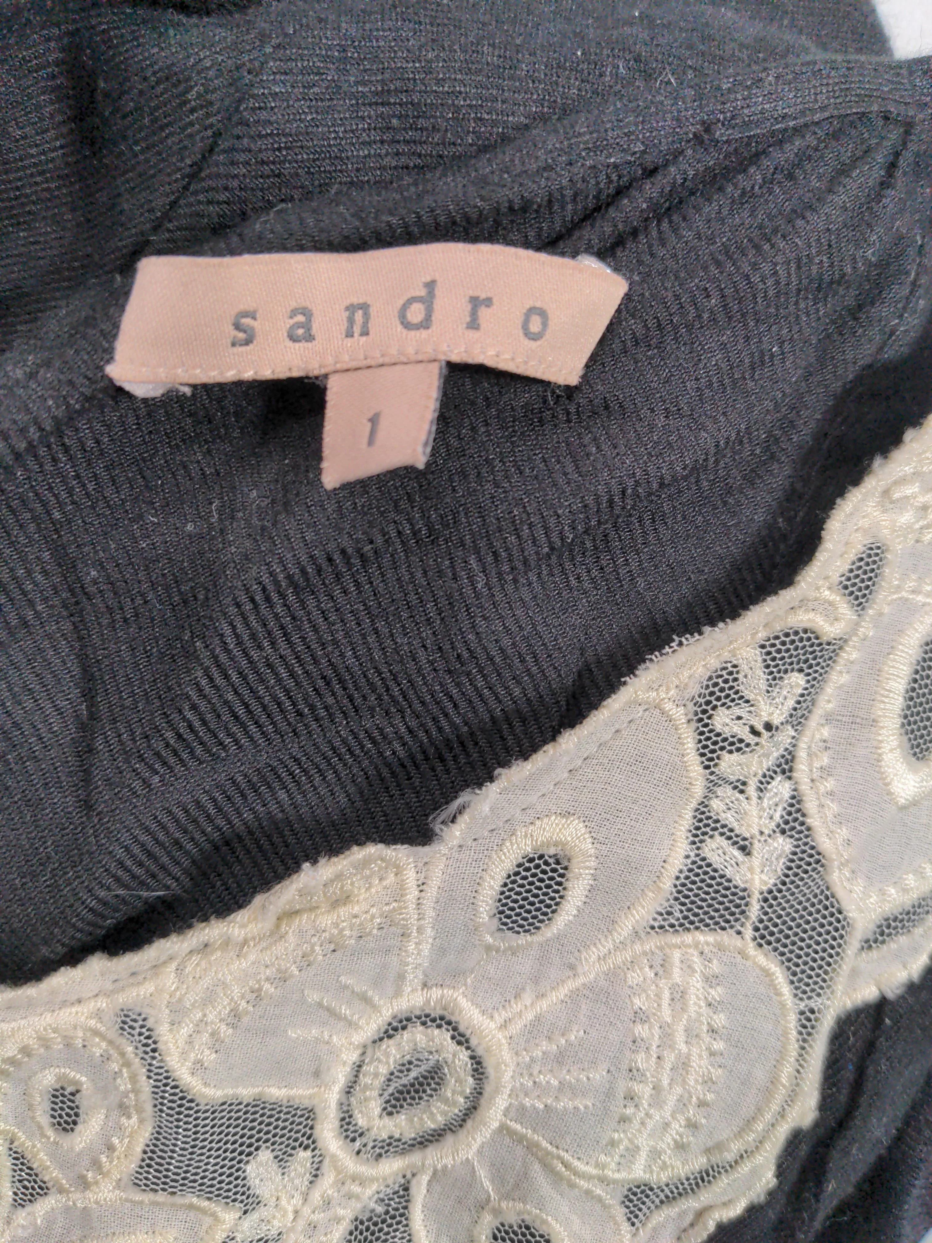 Sandro Women's Top S Black 100% Rayon Sleeveless V-Neck Basic - Image 5