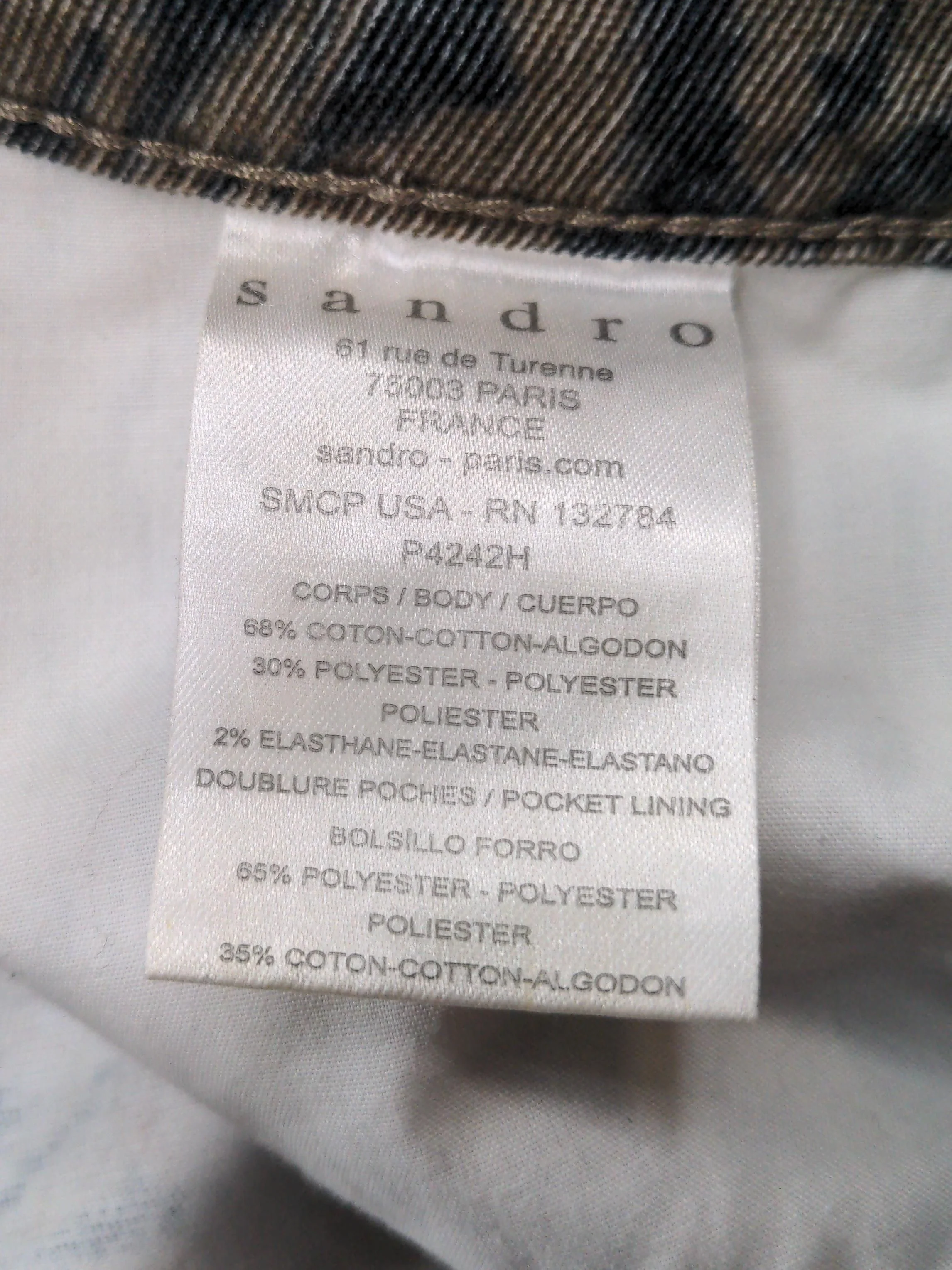 Sandro Women's Trousers UK 10 Brown Cotton with Polyester, Elastane Chino - Image 6