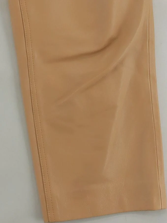 Sandro Women's Trousers UK 10 Tan Leather with Polyester, Elastane, Cotton Chino - Image 4