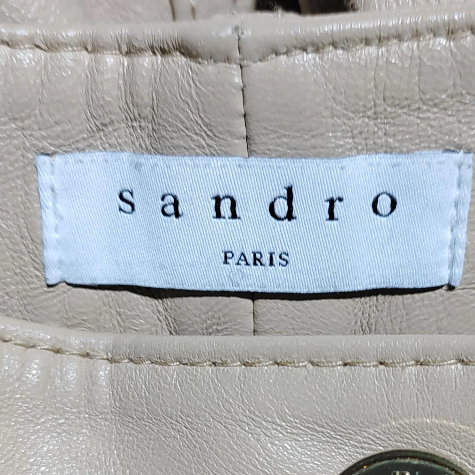 Sandro Women's Trousers UK 10 Tan Leather with Polyester, Elastane, Cotton Chino - Image 5