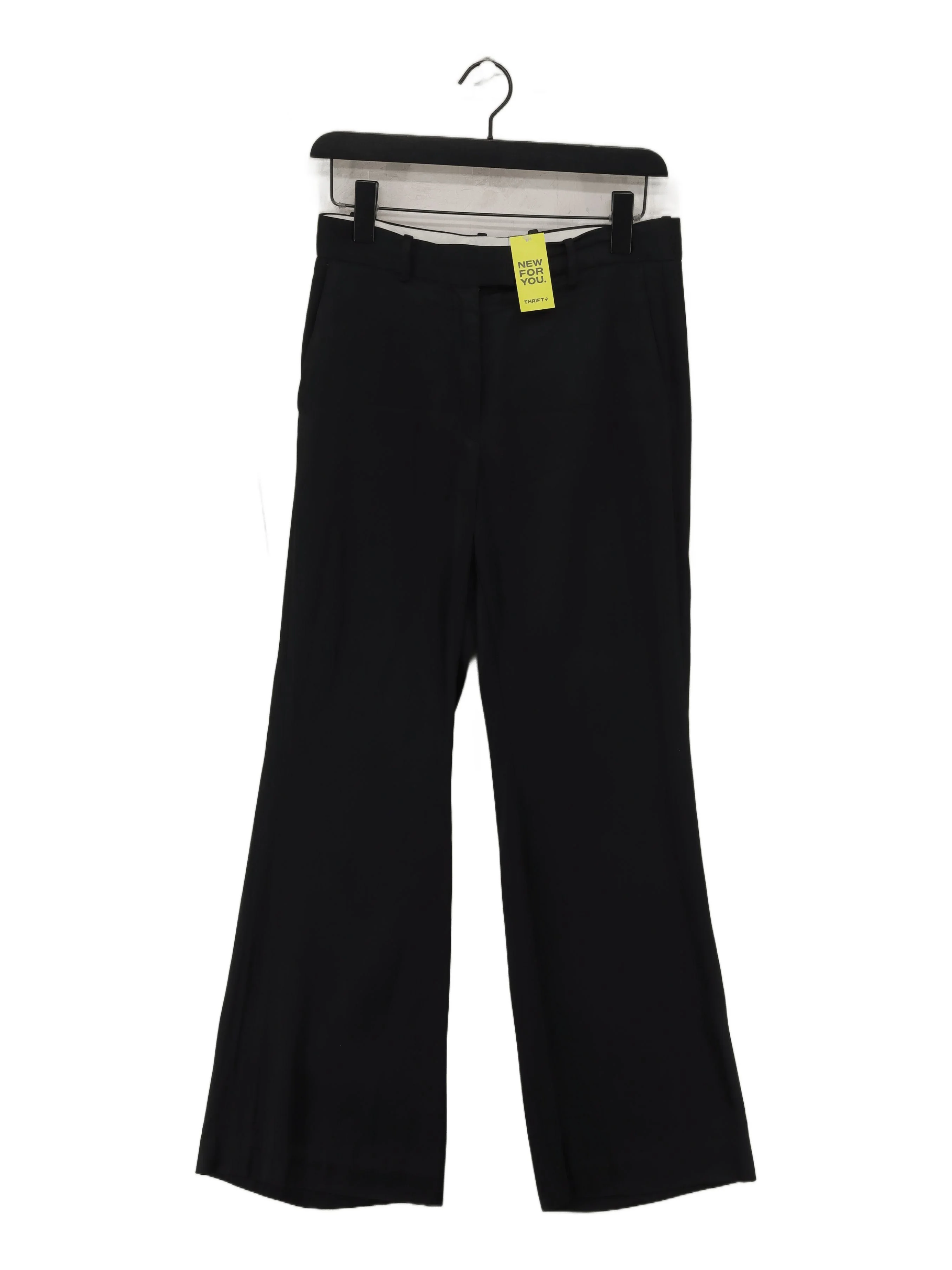 Sandro Women's Trousers UK 12 Black 100% Viscose Wide-Leg Chino