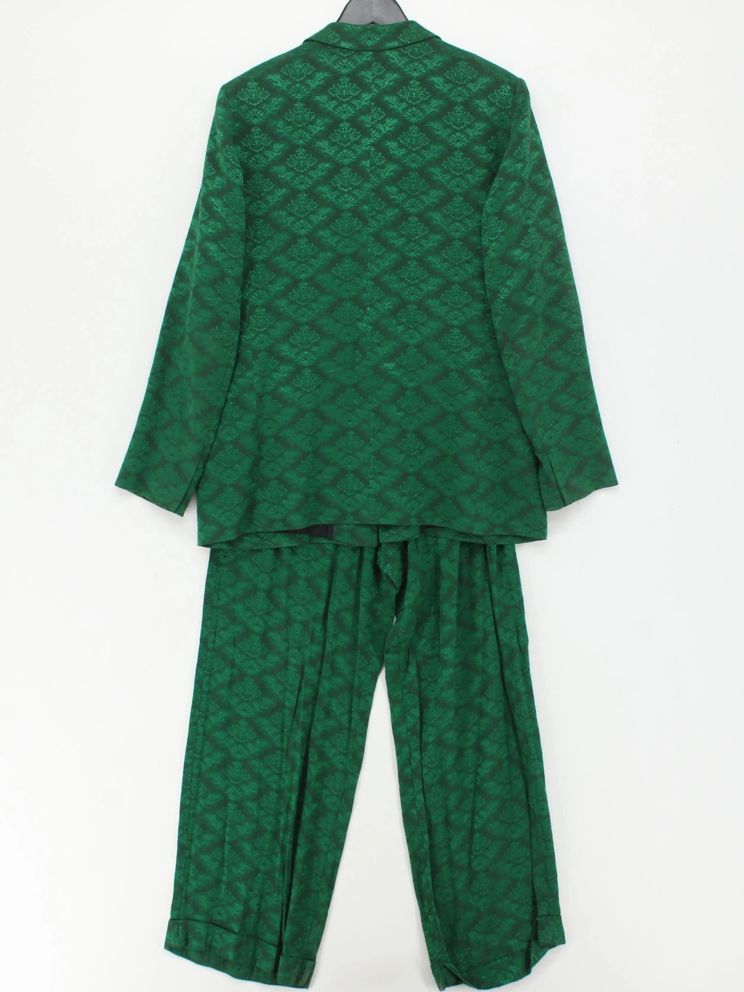 Sandro Women's Two Piece Suit UK 14 Green Viscose with Acetate Trouser Suit - Image 2