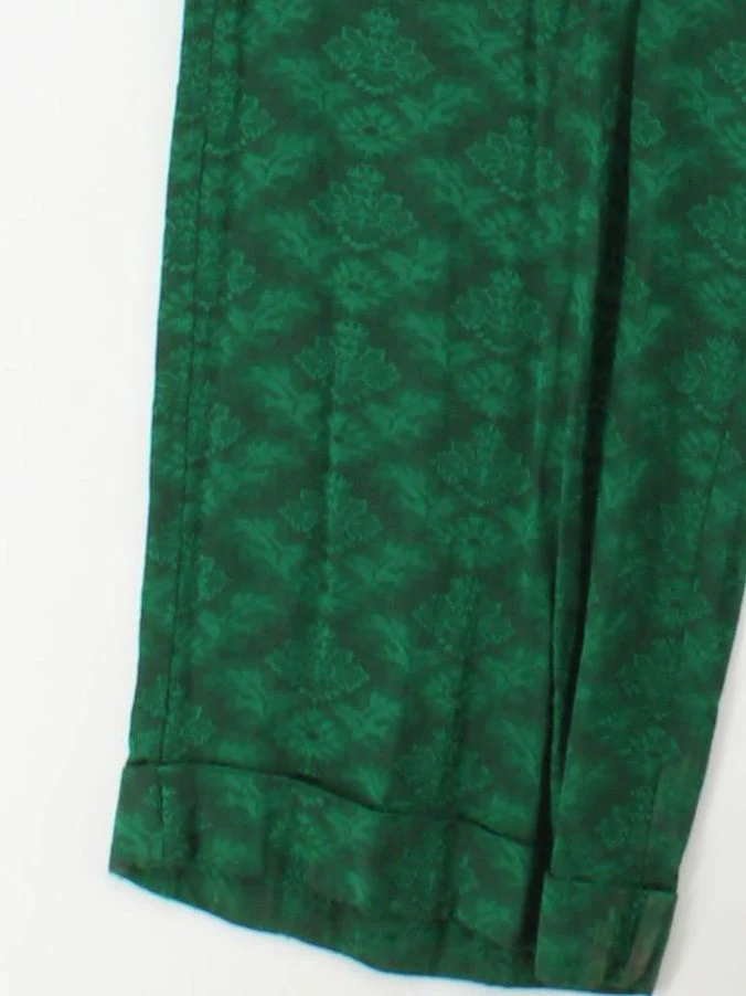 Sandro Women's Two Piece Suit UK 14 Green Viscose with Acetate Trouser Suit - Image 4