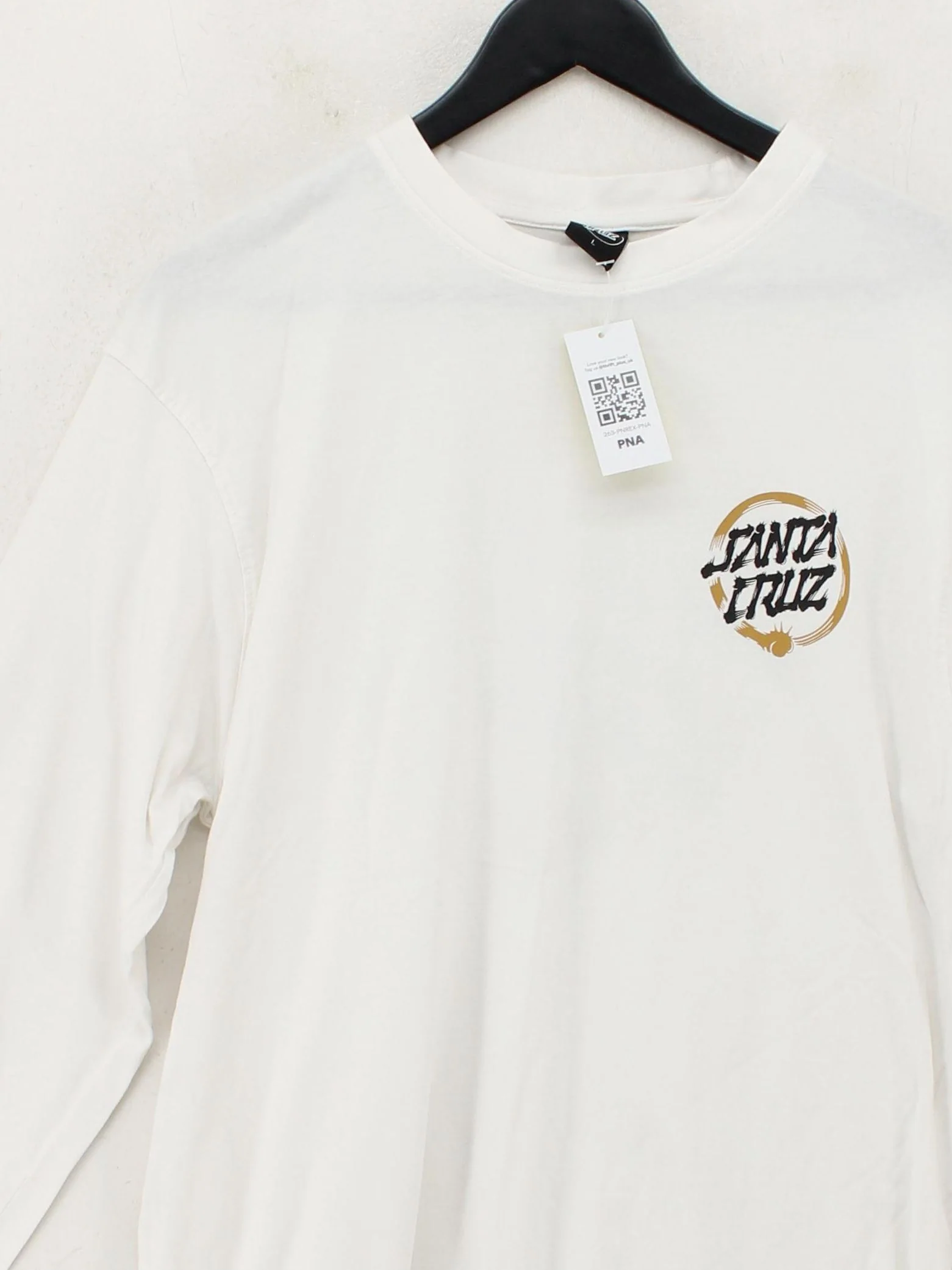 Santa Cruz Men's T-Shirt L White Graphic 100% Cotton Basic - Image 3