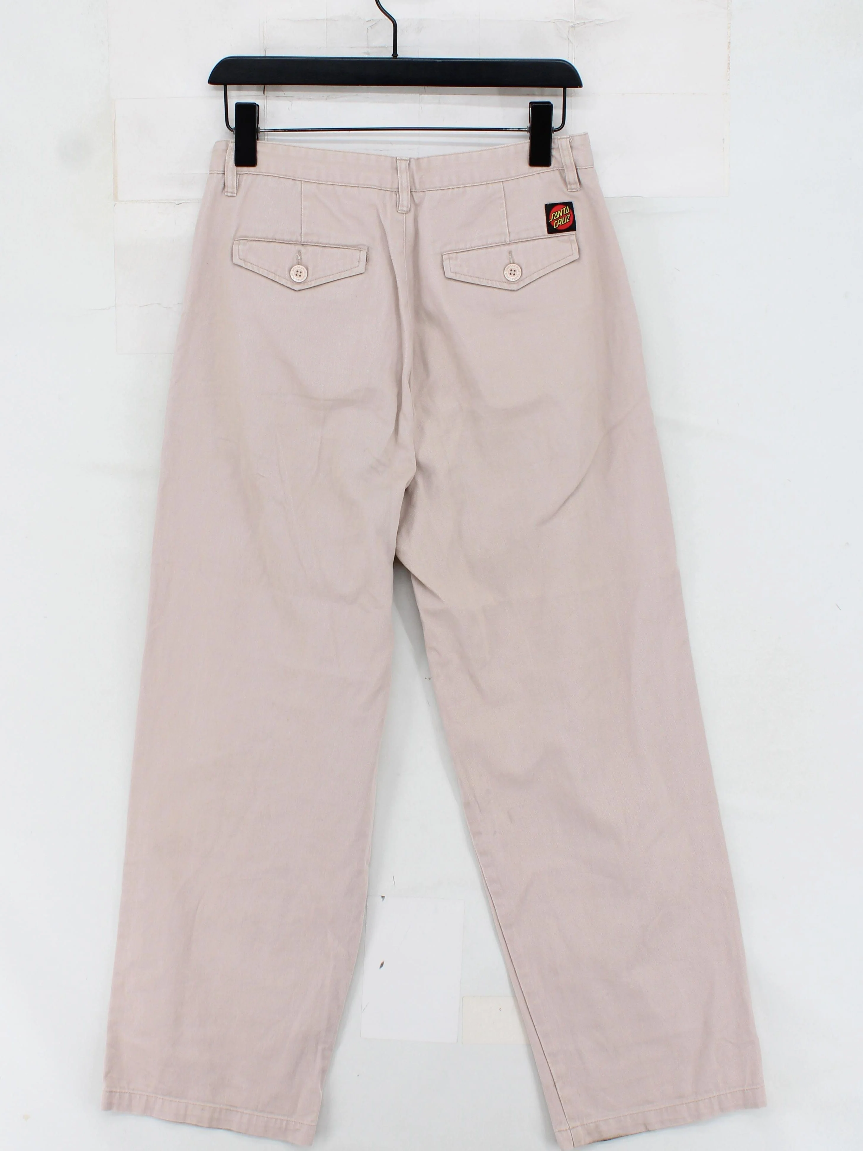 Santa Cruz Women's Trousers UK 10 Cream 100% Cotton Wide-Leg Chino - Image 2