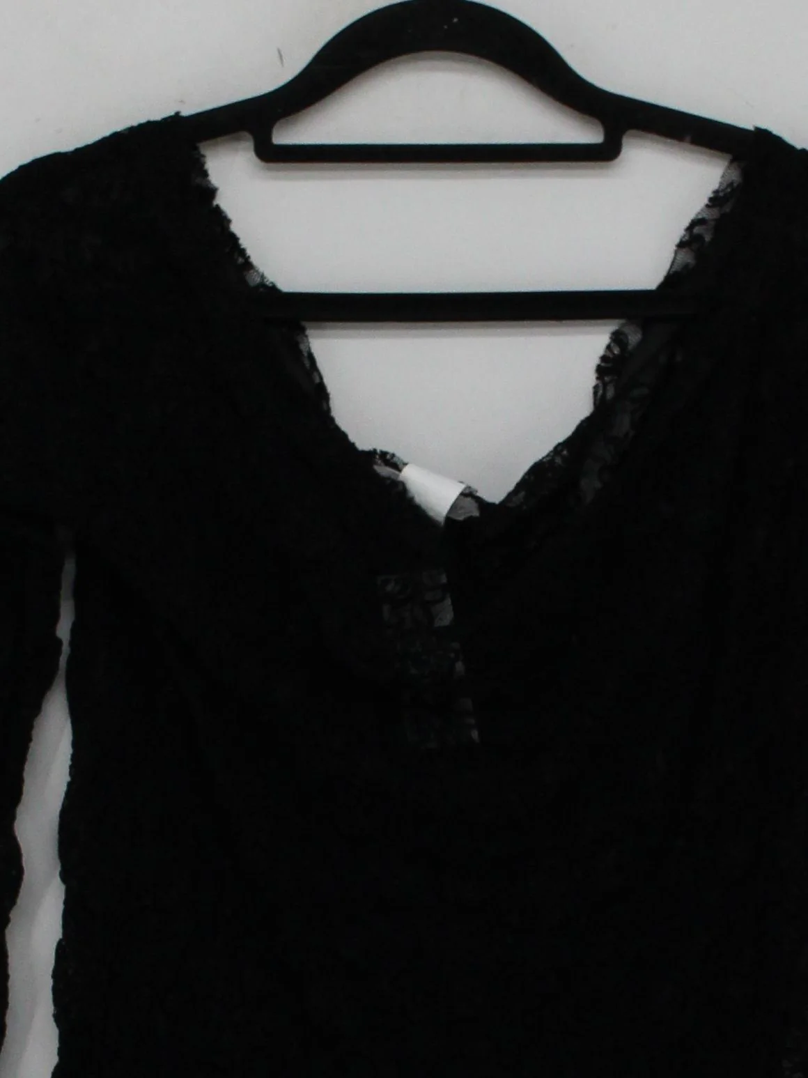 Sarah Pacini Women's Top UK 4 Black Nylon with Elastane Long Sleeve V-Neck Basic - Image 3