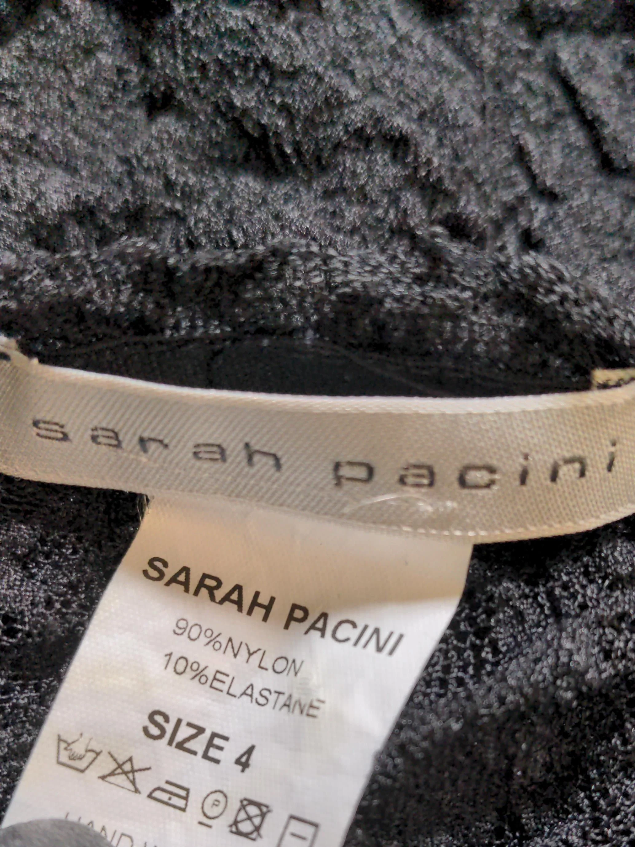 Sarah Pacini Women's Top UK 4 Black Nylon with Elastane Long Sleeve V-Neck Basic - Image 5
