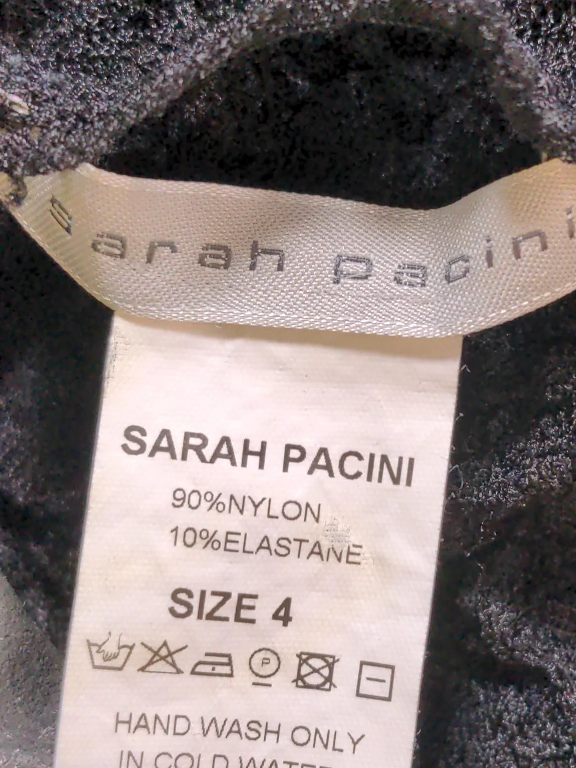 Sarah Pacini Women's Top UK 4 Black Nylon with Elastane Long Sleeve V-Neck Basic - Image 6
