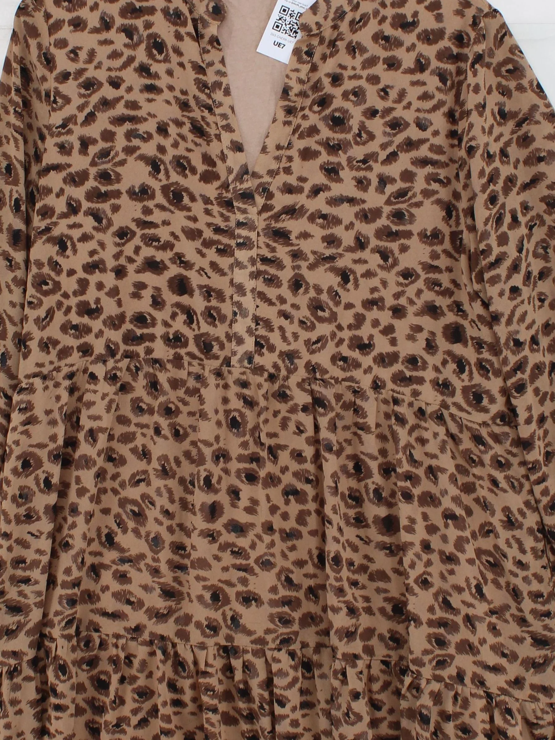 Sarta Skater Mini Dress M in Brown - Image 3