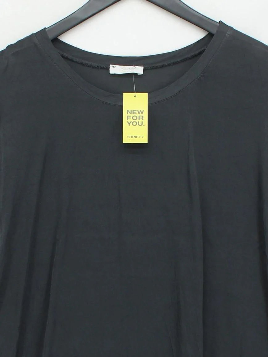 Sarta Women's T-Shirt UK 4 Grey Viscose with Elastane Basic - Image 3