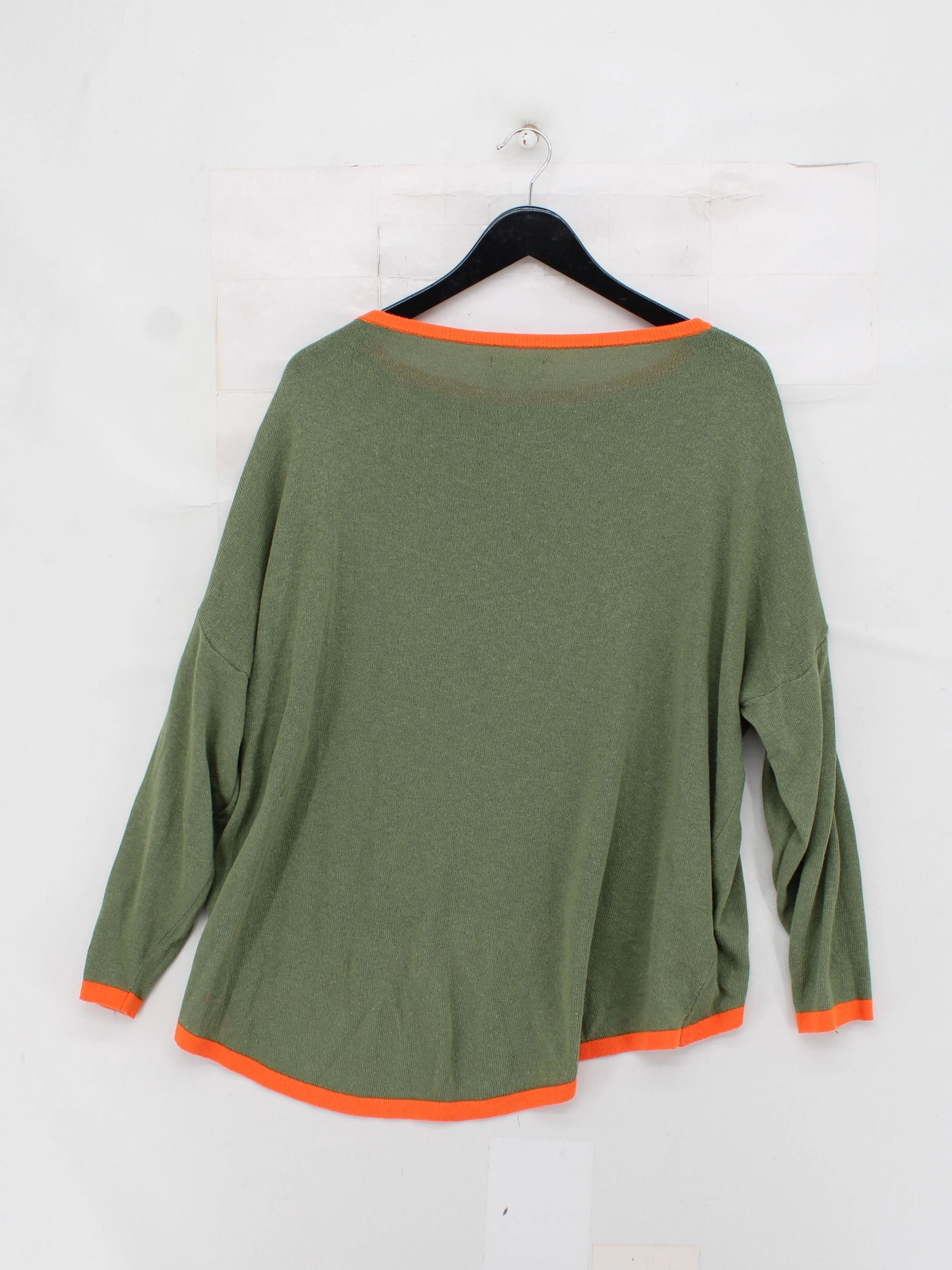 Sarta Women's Top M Green 100% Cotton Long Sleeve Round Neck Basic - Image 2