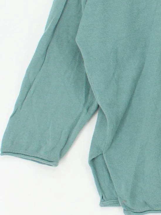 Saskia Women's Jumper L Green Cotton with Silk, Polyester Round Neck Pullover - Image 4