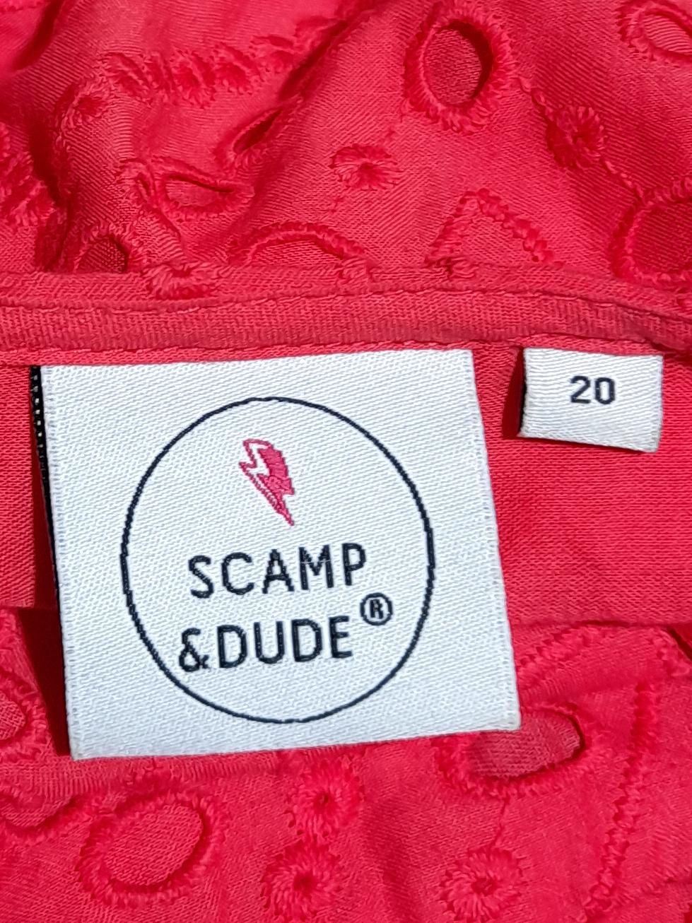 Scamp & Dude A-Line Midi Dress UK20 in Red - Image 5
