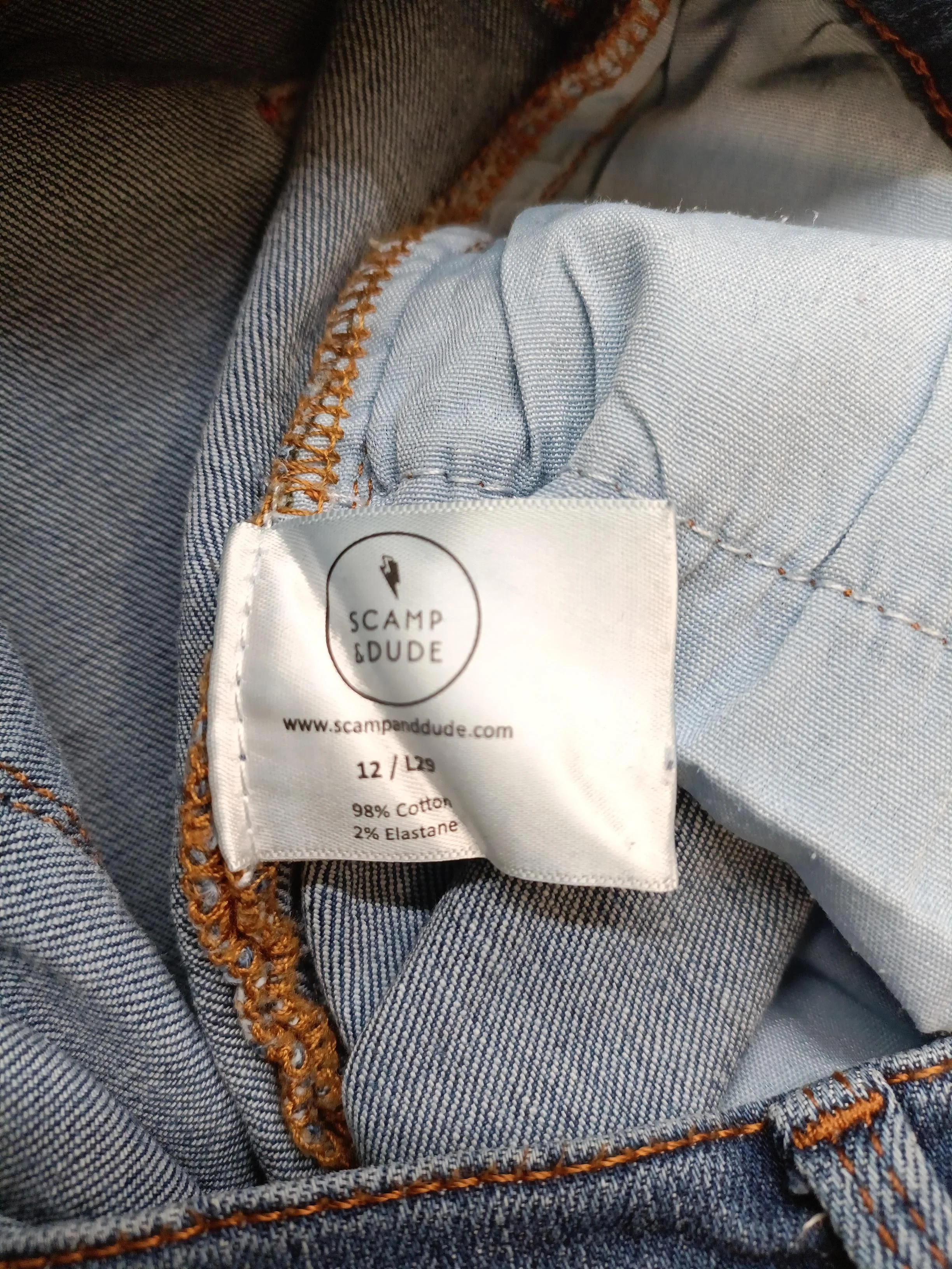 Scamp & Dude Men's Jeans S Blue Cotton with Elastane Skinny - Image 7