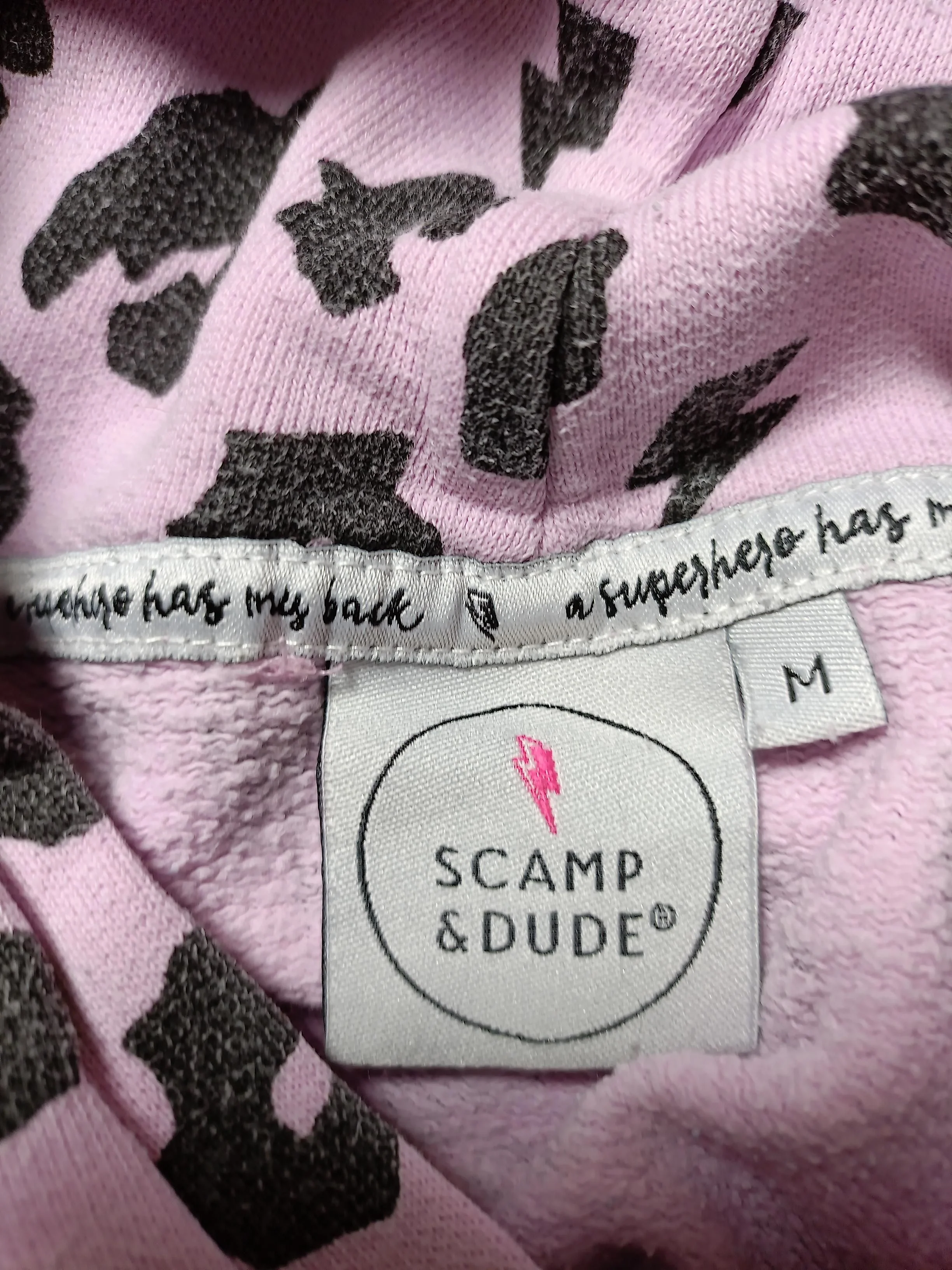 Scamp & Dude Women's Hoodie M Pink Animal Print 100% Cotton Pullover - Image 5