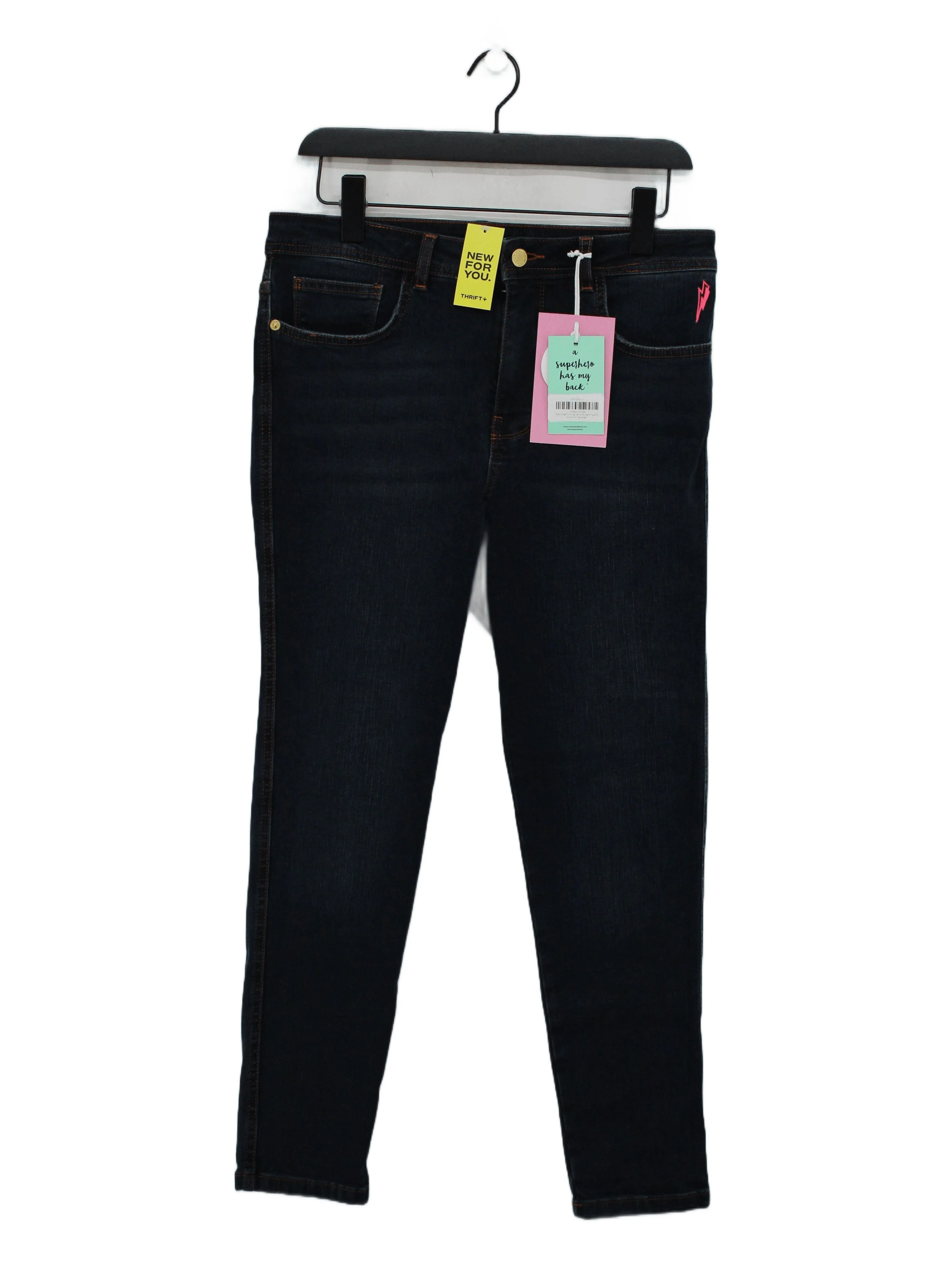 Scamp & Dude Women's Jeans UK 12 Blue Cotton with Polyester, Elastane Skinny