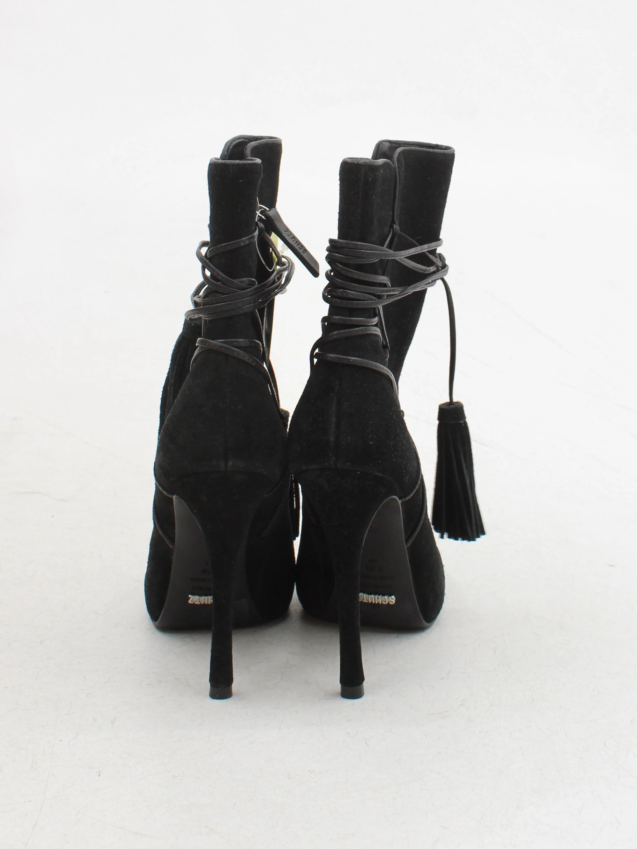 Schutz Women's Boots UK 4.5 Black Suede with Leather Chelsea - Image 3