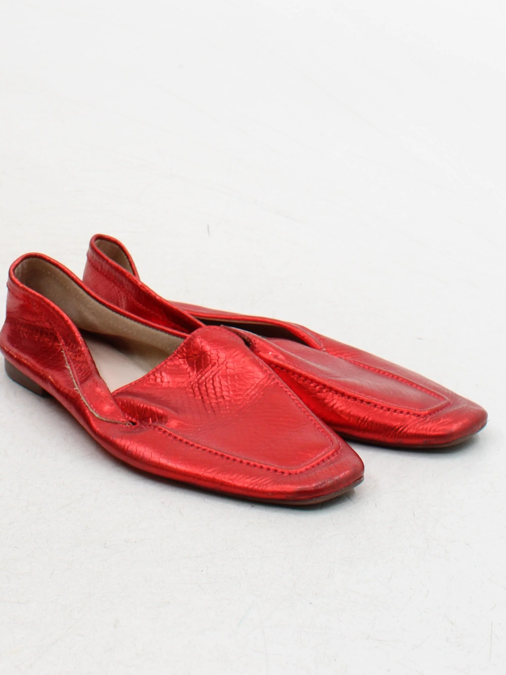 Schutz Women's Flat Shoes UK 5 Red 100% Leather Loafer - Image 4