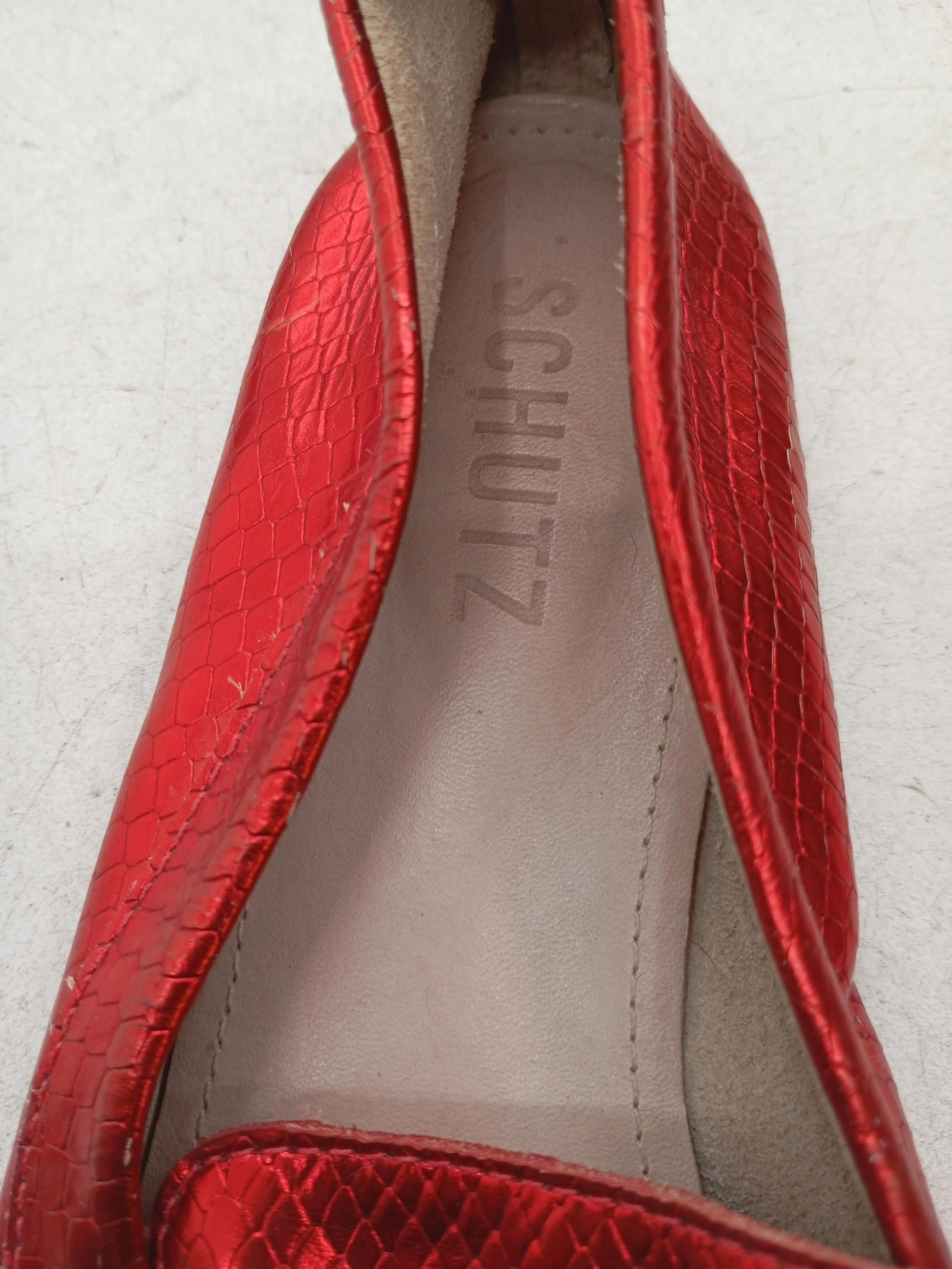 Schutz Women's Flat Shoes UK 5 Red 100% Leather Loafer - Image 6