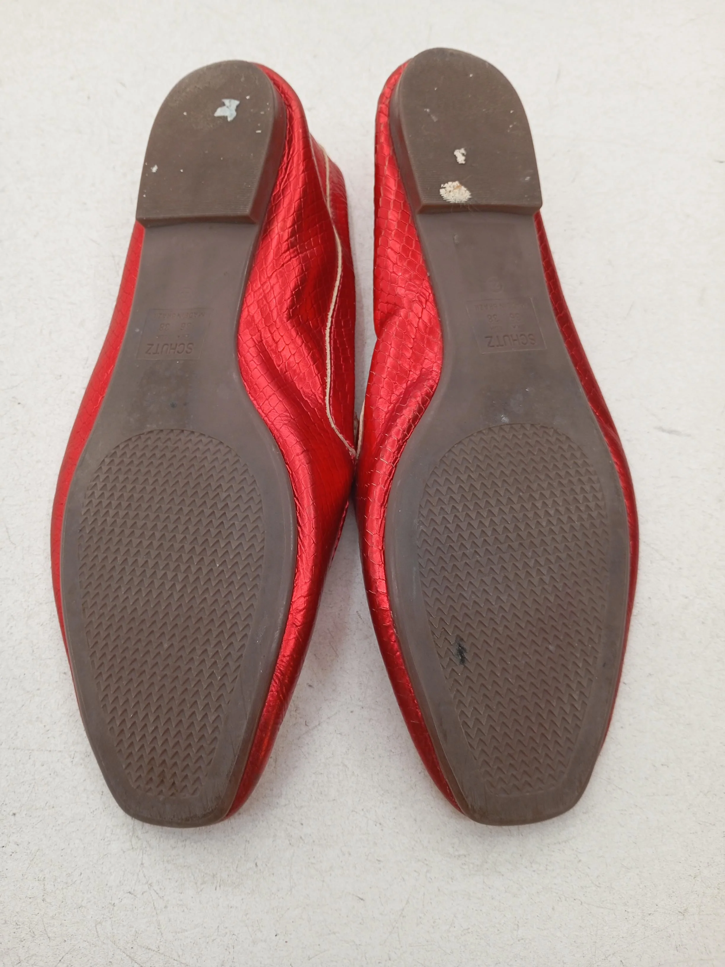 Schutz Women's Flat Shoes UK 5 Red 100% Leather Loafer - Image 7