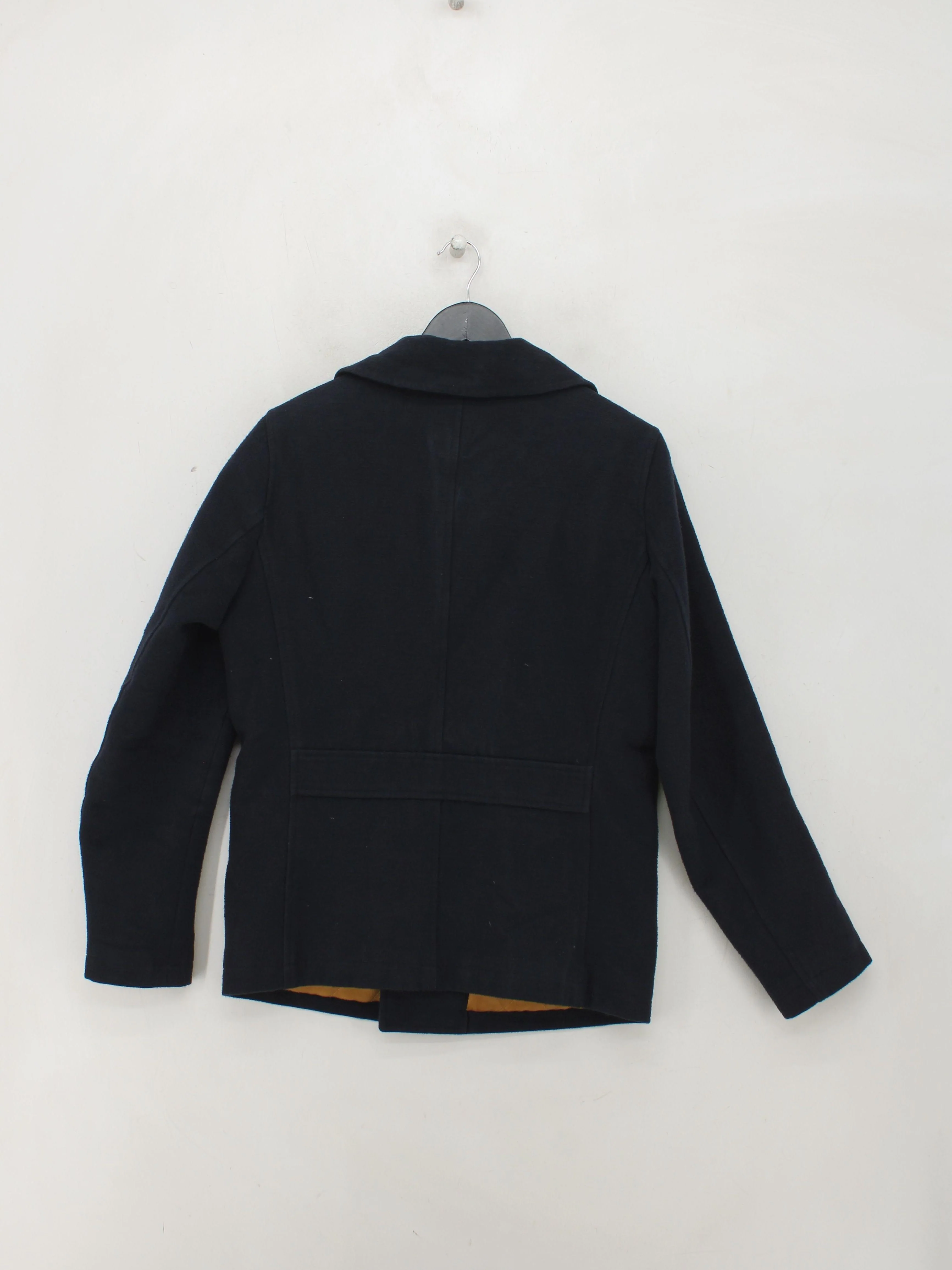 Scotch & Soda Men's Coat S Black Cotton with Polyester, Elastane Pea Coat - Image 2