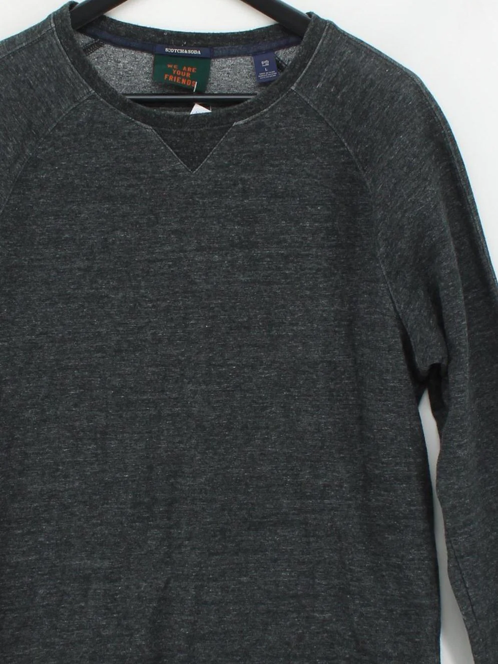 Scotch & Soda Men's Hoodie L Grey Cotton with Polyester Pullover - Image 3