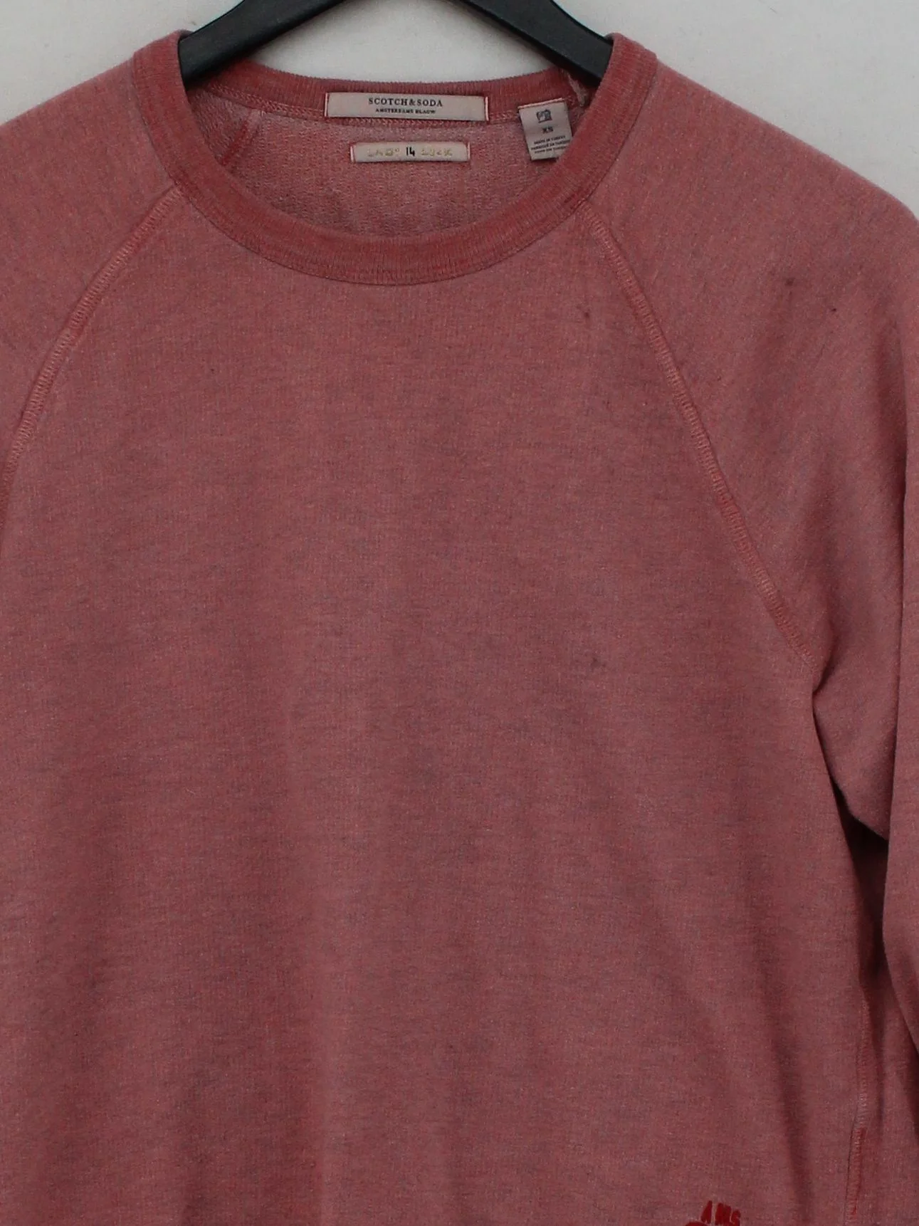 Scotch & Soda Men's Hoodie XS Pink Cotton with Polyester Pullover - Image 3