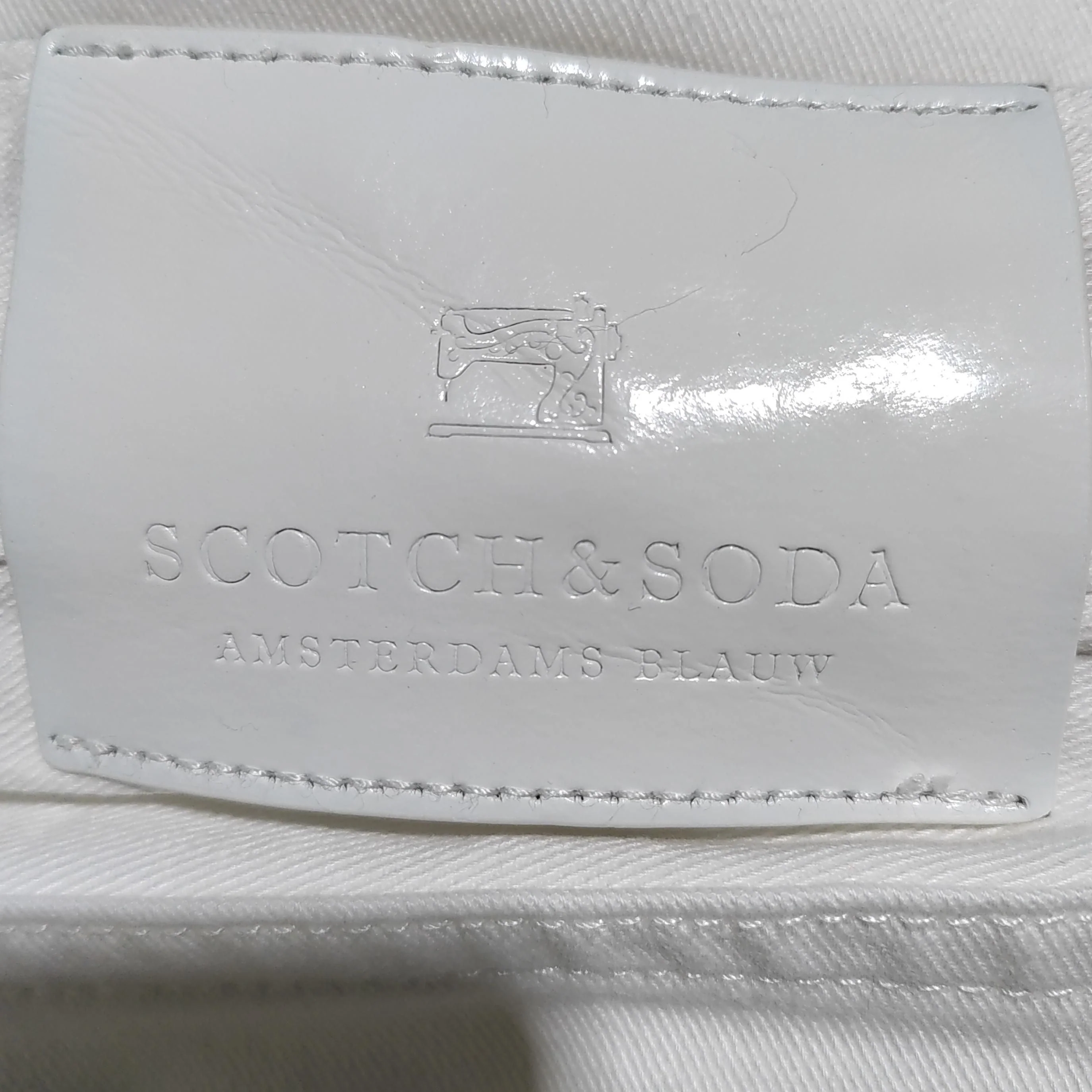 Scotch & Soda Men's Jeans W 30 in White Cotton with Polyester, Elastane Skinny - Image 5