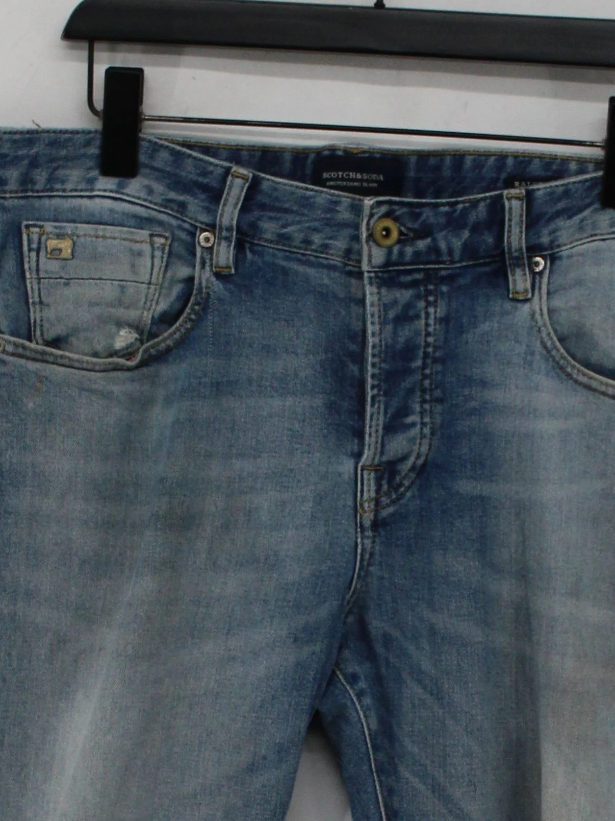 Scotch & Soda Men's Jeans W 32 in; L 32 in Blue Cotton with Elastane Straight - Image 3